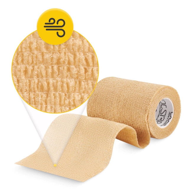 4Fizjo Self-Adhesive Cohesive Bandage 4.5 m × 10 cm, Beige