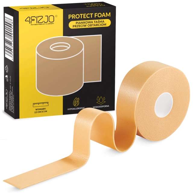 4FIZJO Foam Underwrap Tape for Chafing Prevention 4.5 m x 2.5 cm, Beige