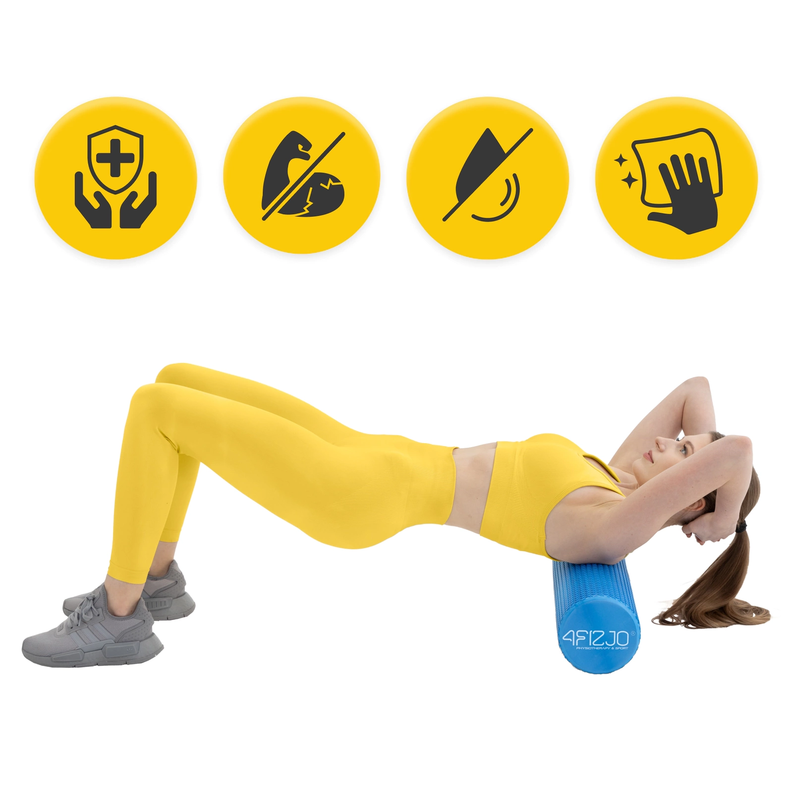 4Fizjo CARE+ Massage Roller with Nubs 90 cm, Blue