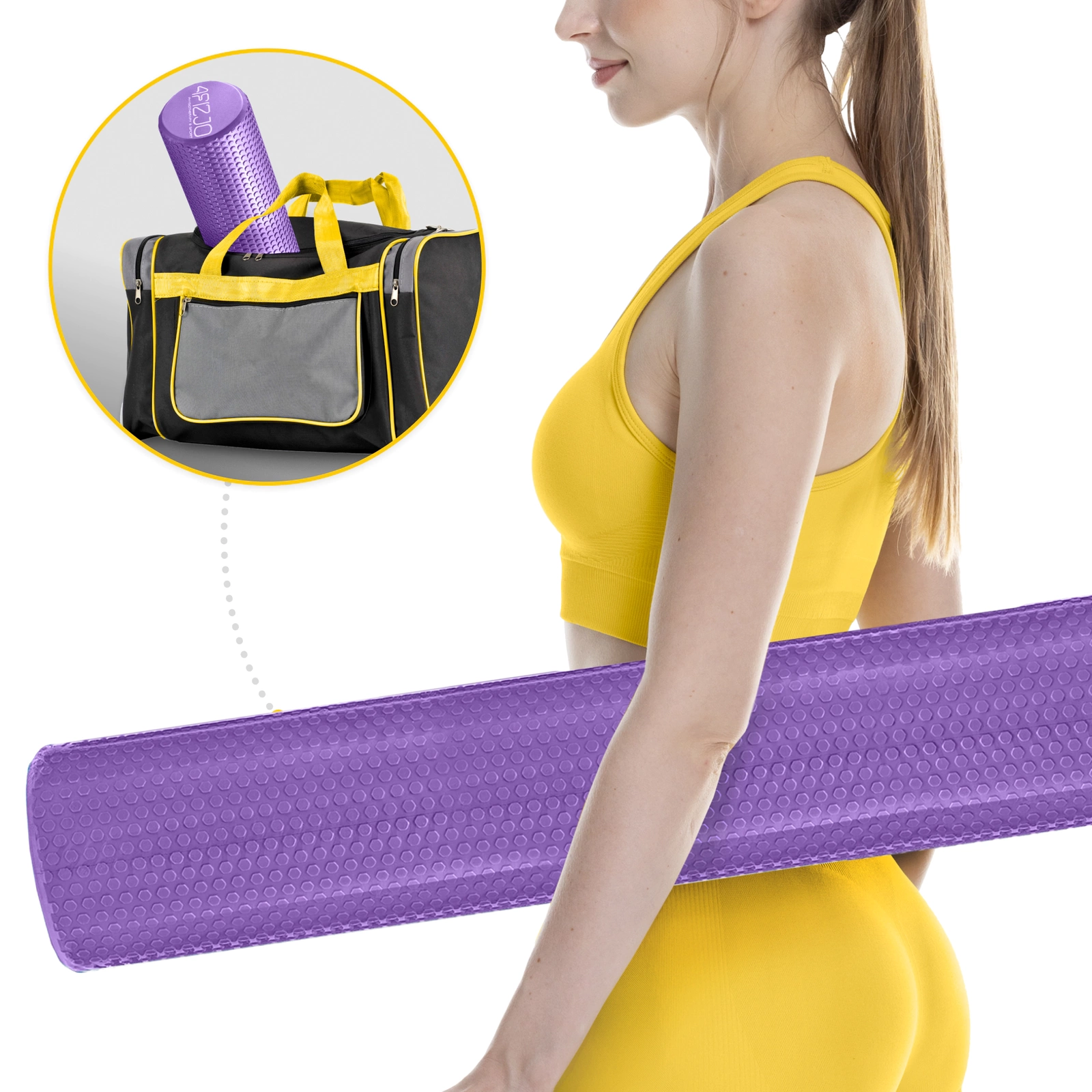 4Fizjo Massage Roller with Bumps CARE+ 90 cm, Purple