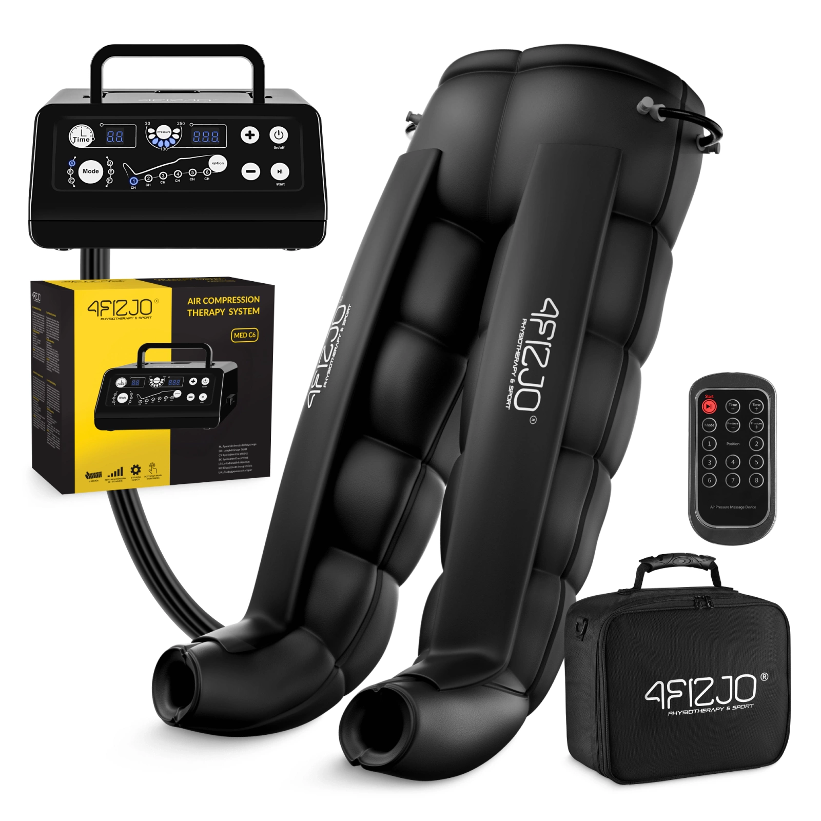 4Fizjo 681 Lymphatic Drainage Machine Air Compression Therapy System MED C6, Universal Size