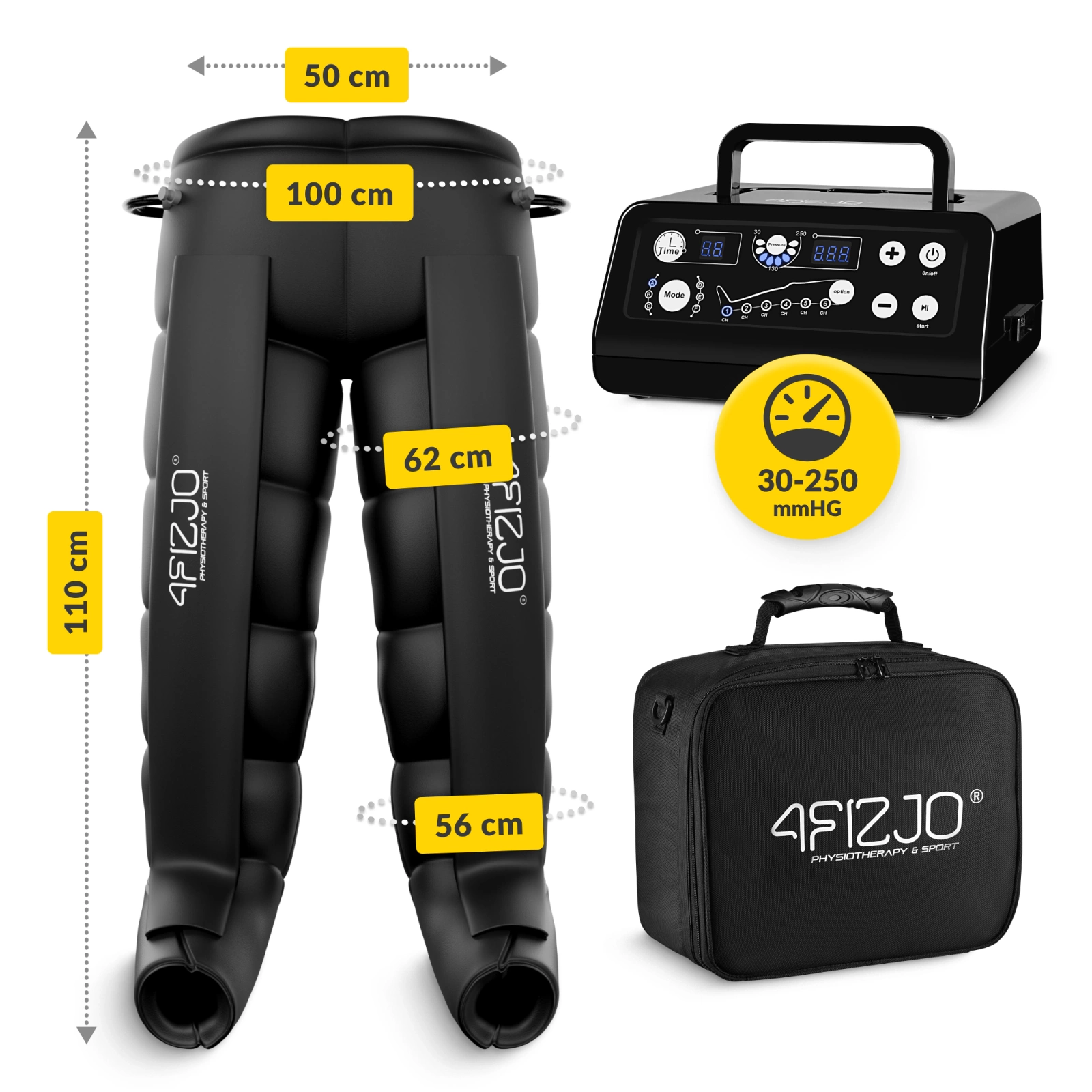 4Fizjo 681 Lymphatic Drainage Machine Air Compression Therapy System MED C6, Universal Size