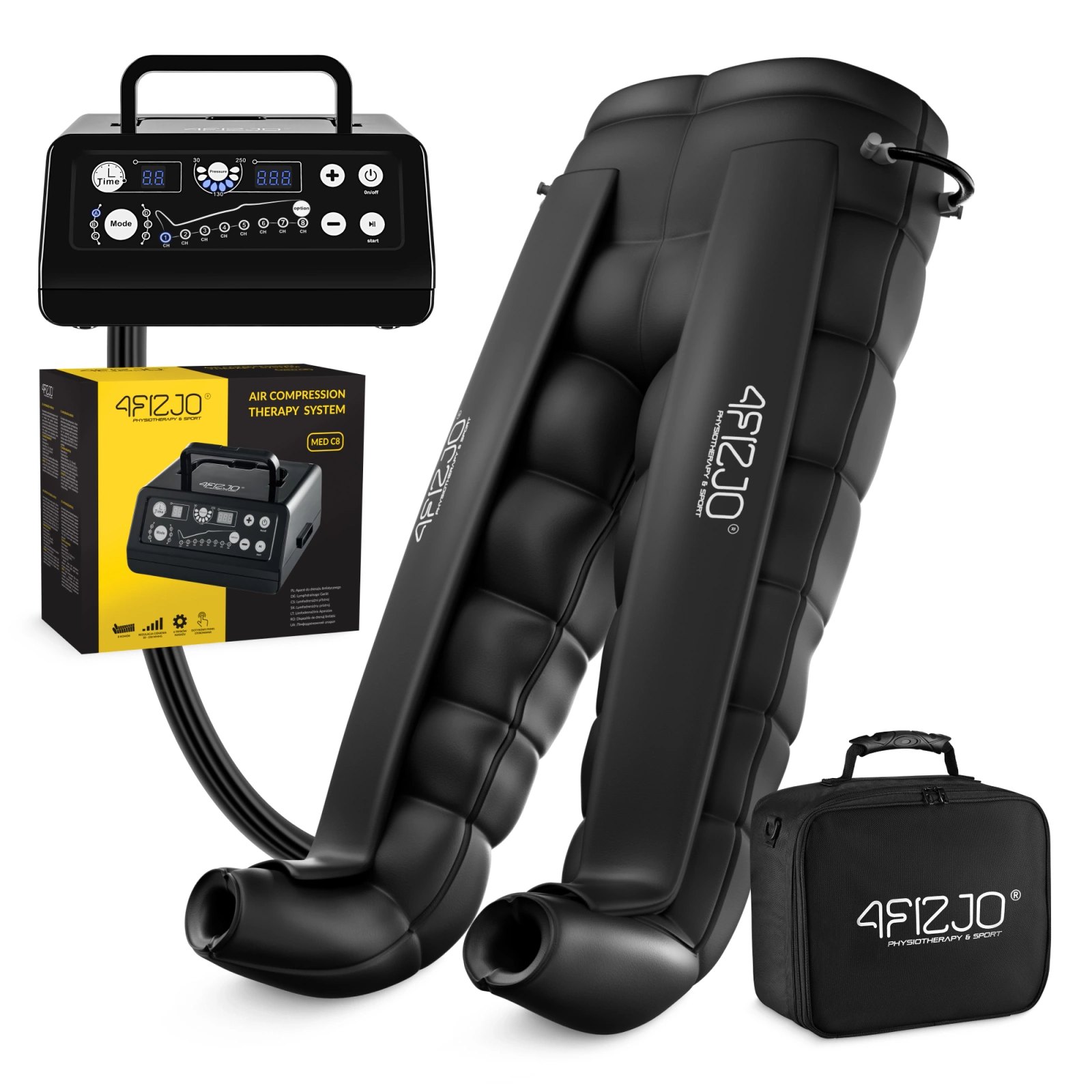 4Fizjo Air Compression Therapy System MED C8 Lymphatic Drainage Device, Universal