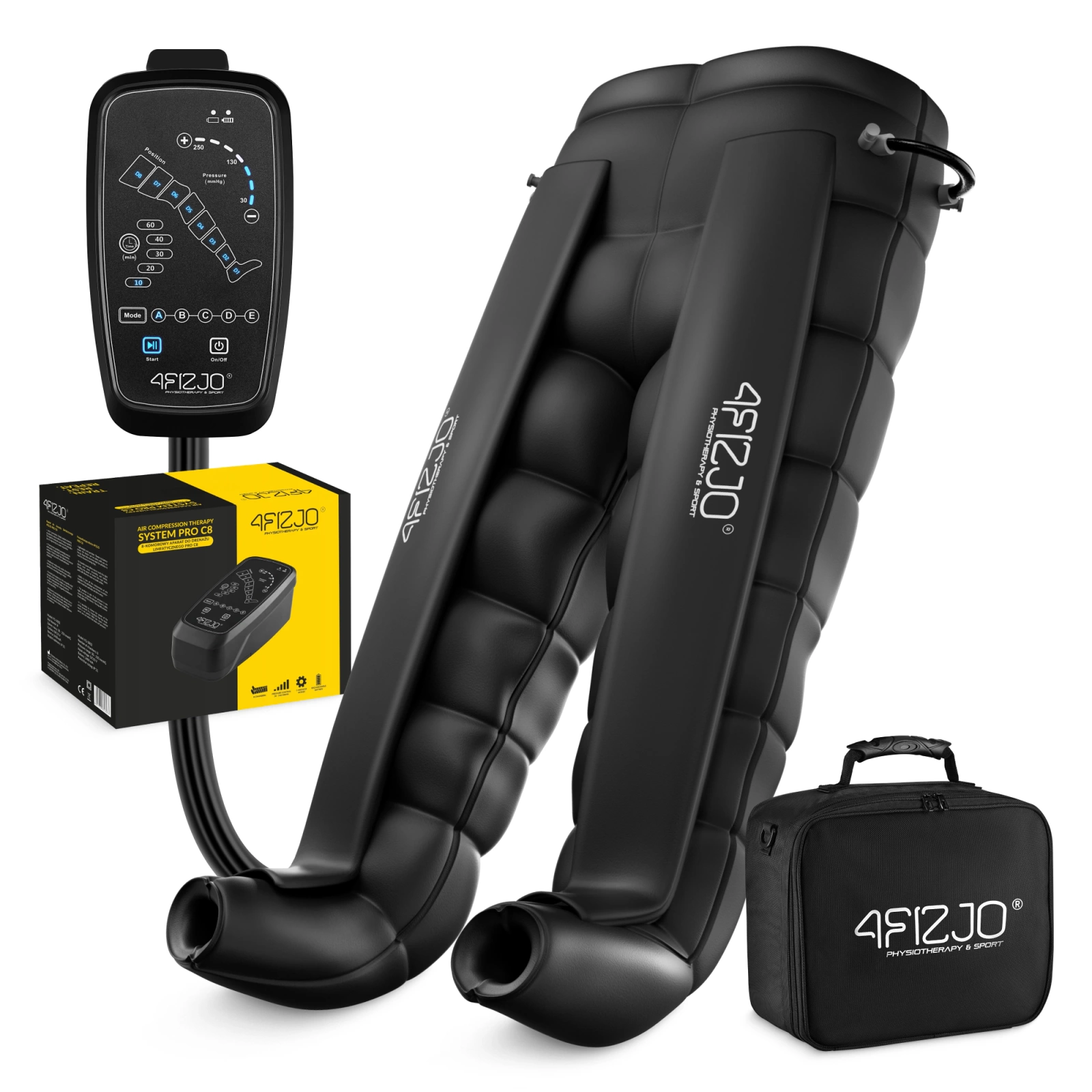 4Fizjo 683 Lymphatic Drainage Device Air Compression Therapy System PRO C8, Universal Size