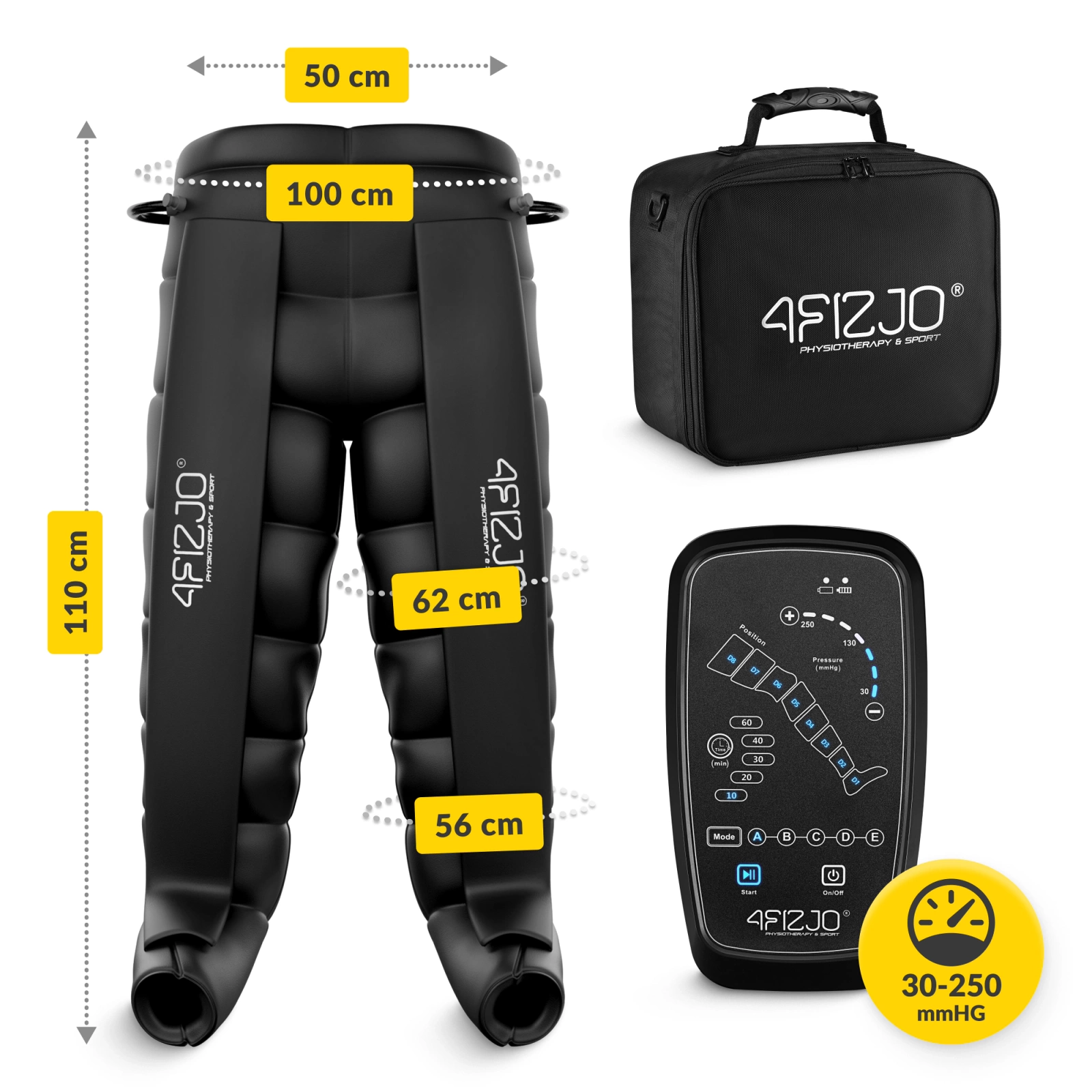 4Fizjo 683 Lymphatic Drainage Device Air Compression Therapy System PRO C8, Universal Size