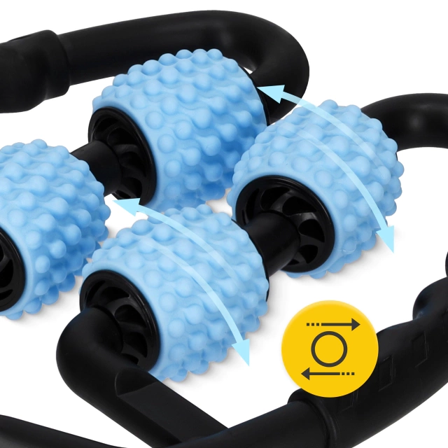 4Fizjo Spiked Massage Roller, Black/Blue