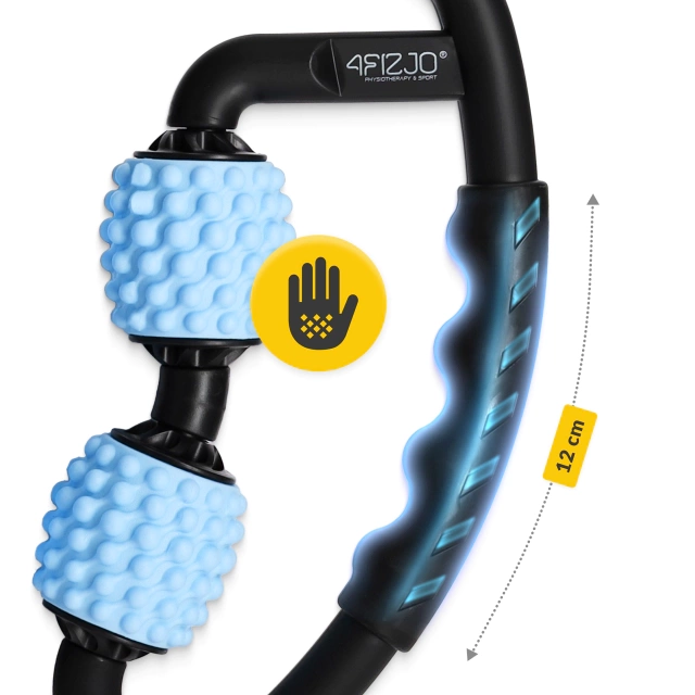 4Fizjo Spiked Massage Roller, Black/Blue