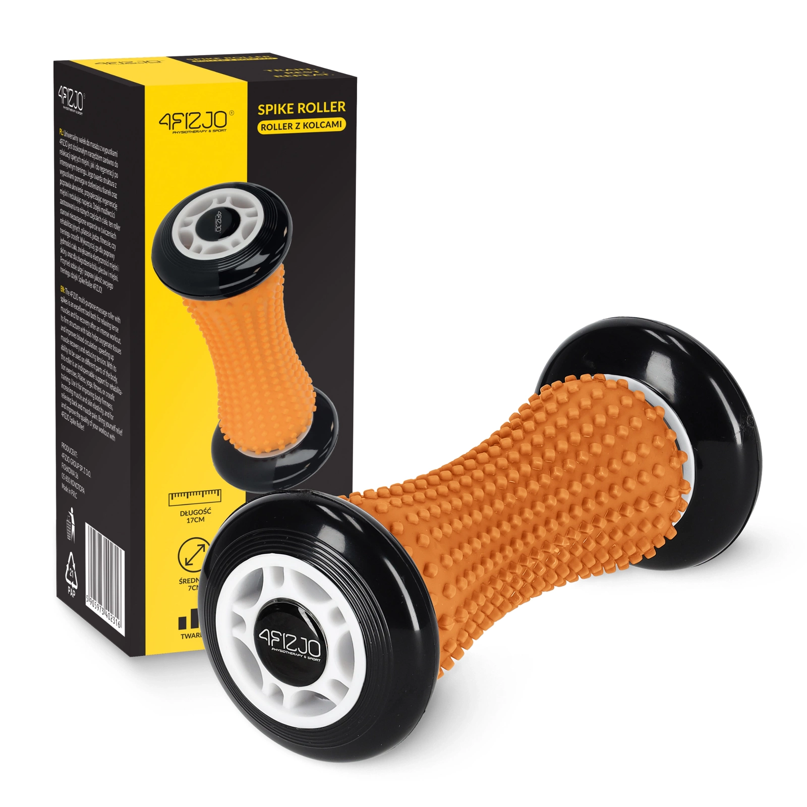 Spiked Massage Roller SPIKE ROLLER for Trigger Points, Orange