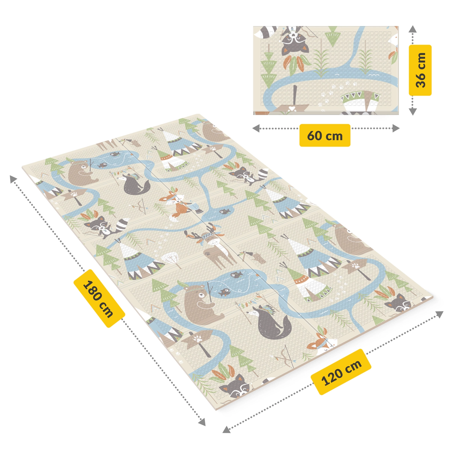 4Fizjo Boho Dream Foldable Baby Play Mat, 180 x 120 cm