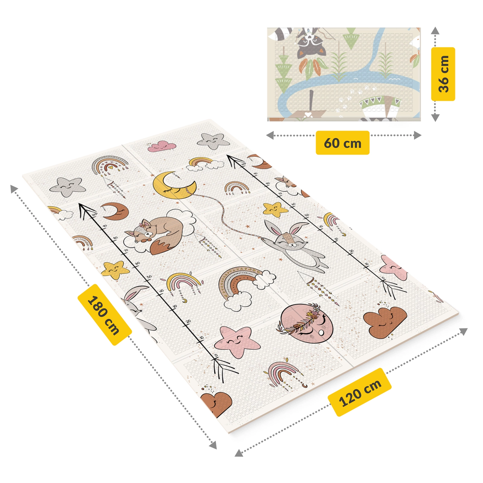4Fizjo Boho Dream Foldable Baby Play Mat, 180 x 120 cm