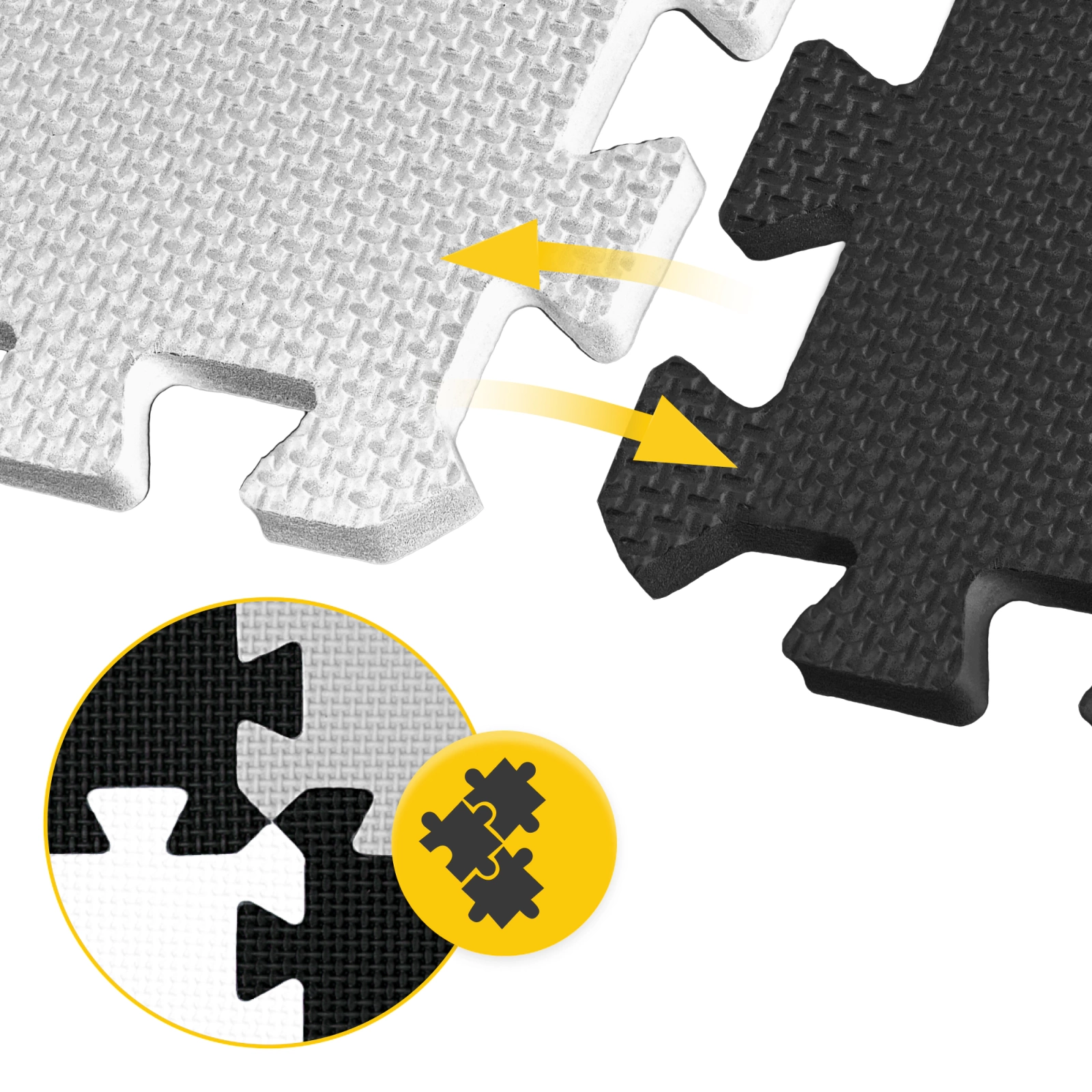 4Fizjo Kids Educational Foam Puzzle Mat 180x180cm, Grey