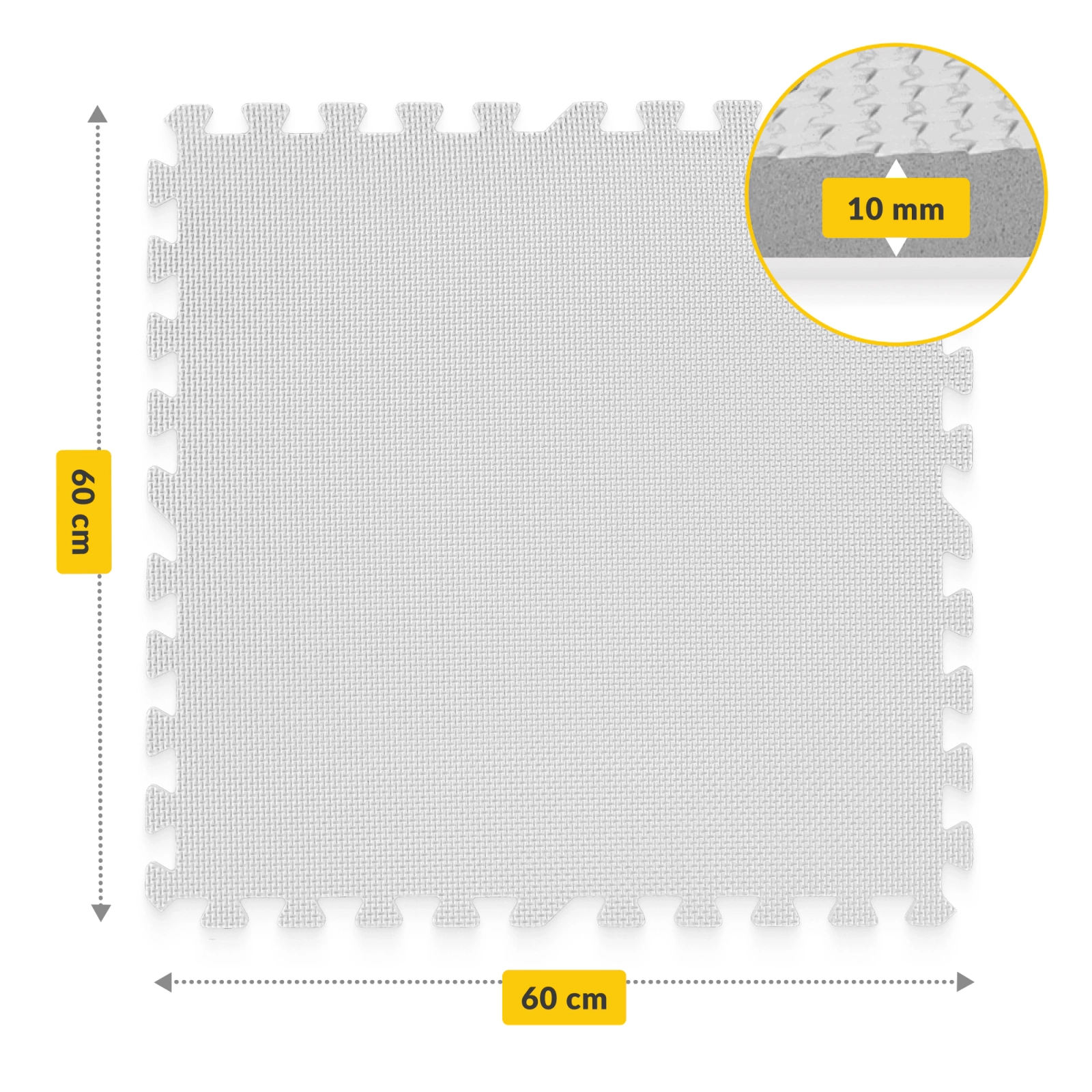 4Fizjo Kids Educational Foam Puzzle Mat 180x180cm, Grey