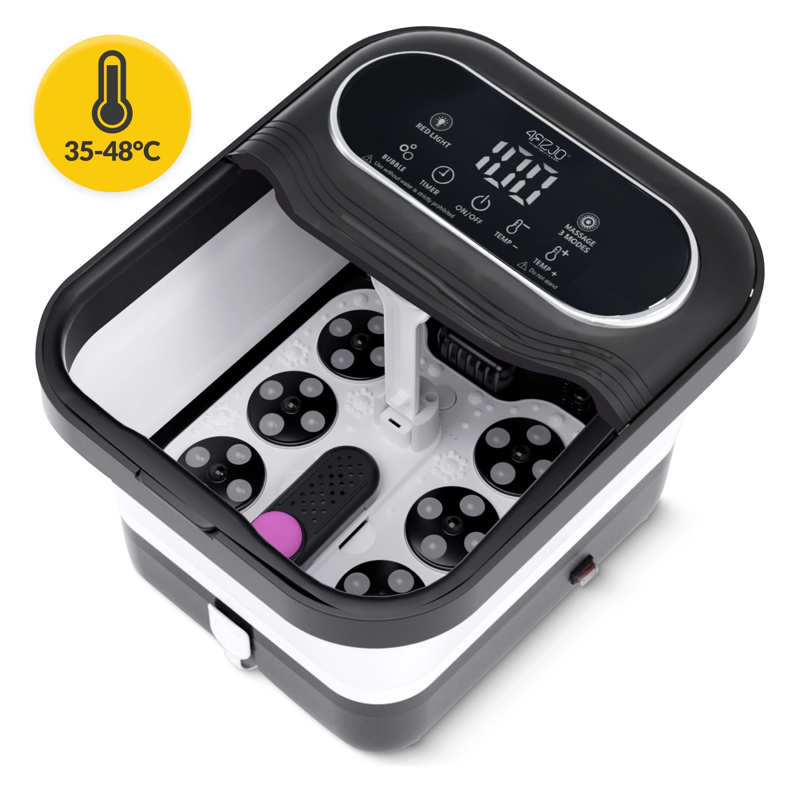 4Fizjo EVO+ Foldable Water Foot Massager, 500W, Black