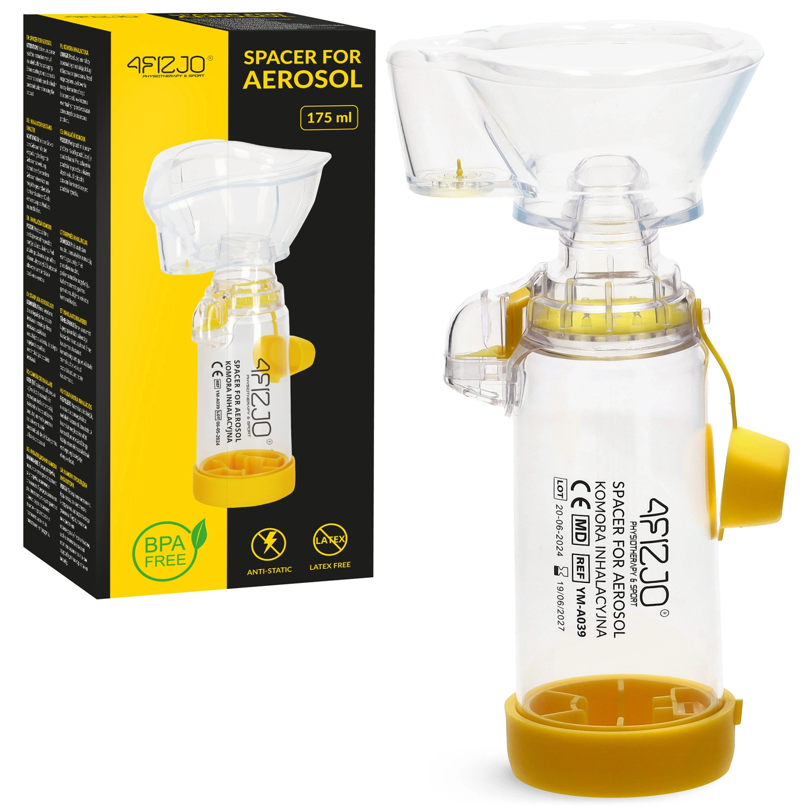 4Fizjo 1589 Inhalation Chamber for Kids and Adults, Yellow