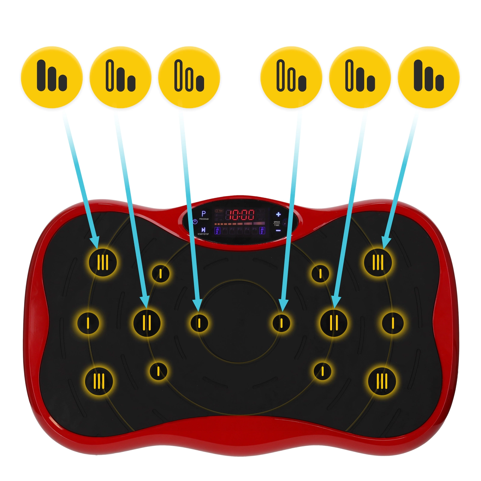 Виброплатформа 4FIZJO ULTRA+ для фитнеса и тренировок, красная