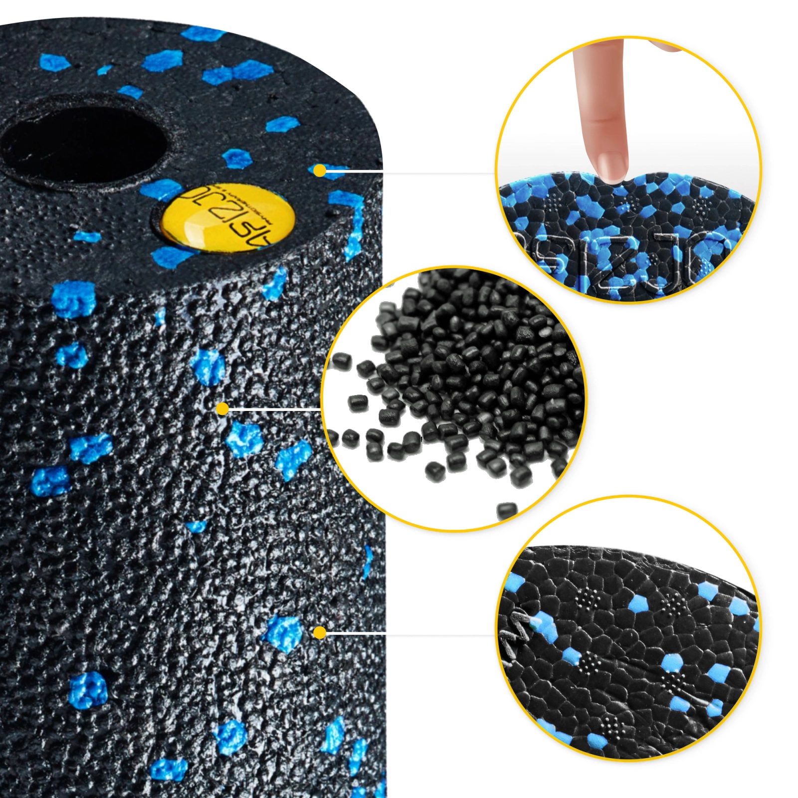 4Fizjo EPP Mini Massage Roller 15 cm, Black/Blue