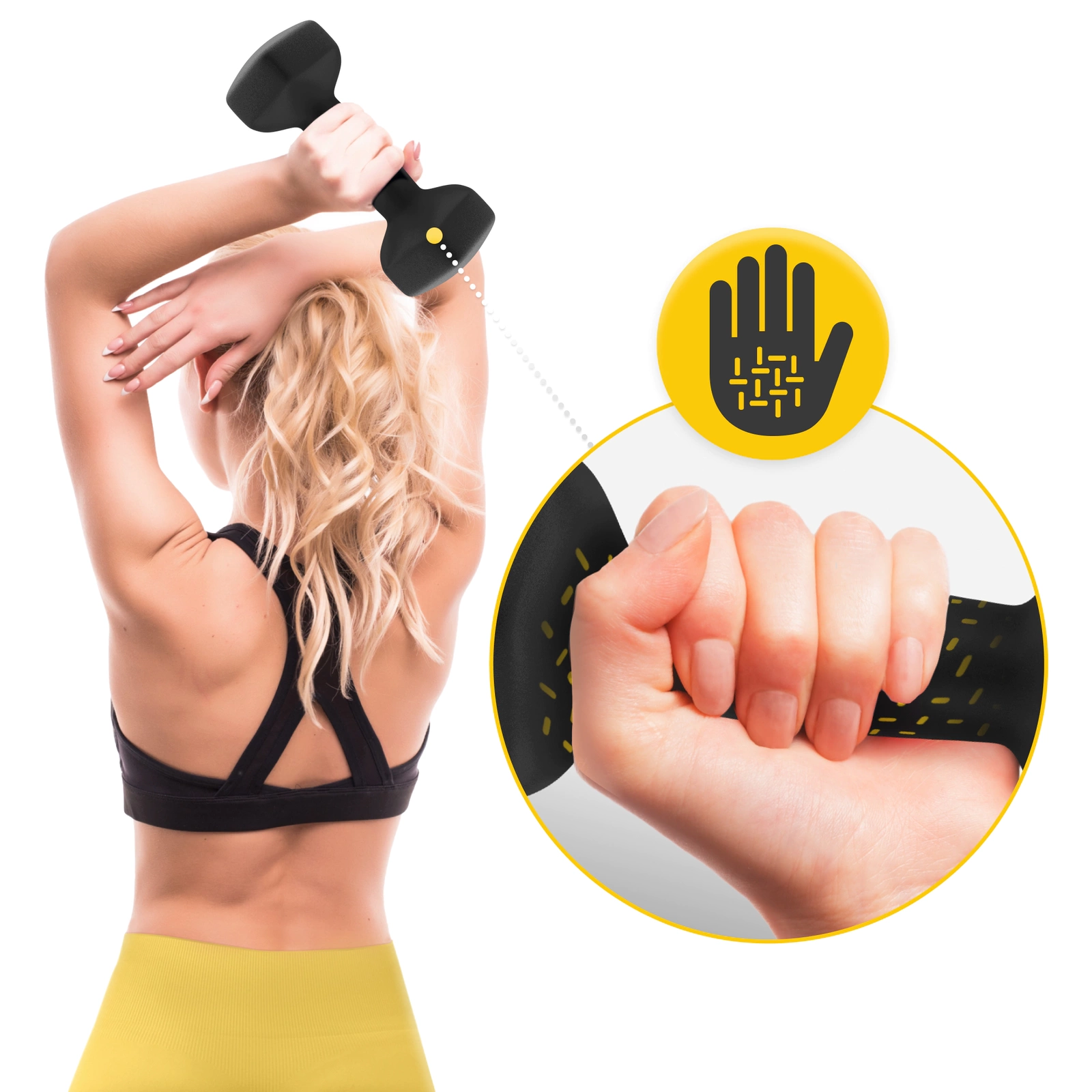 4Fizjo Classic Cast Iron Dumbbells 2 x 6 kg, Black