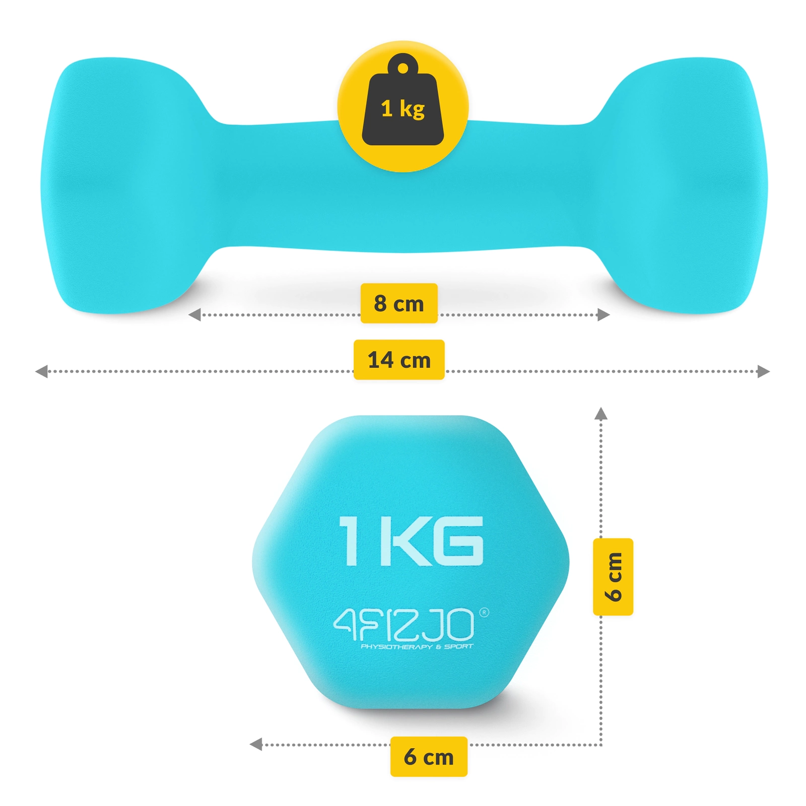 4FIZJO Cast Iron Hex Dumbbell Set with Stand 12 kg