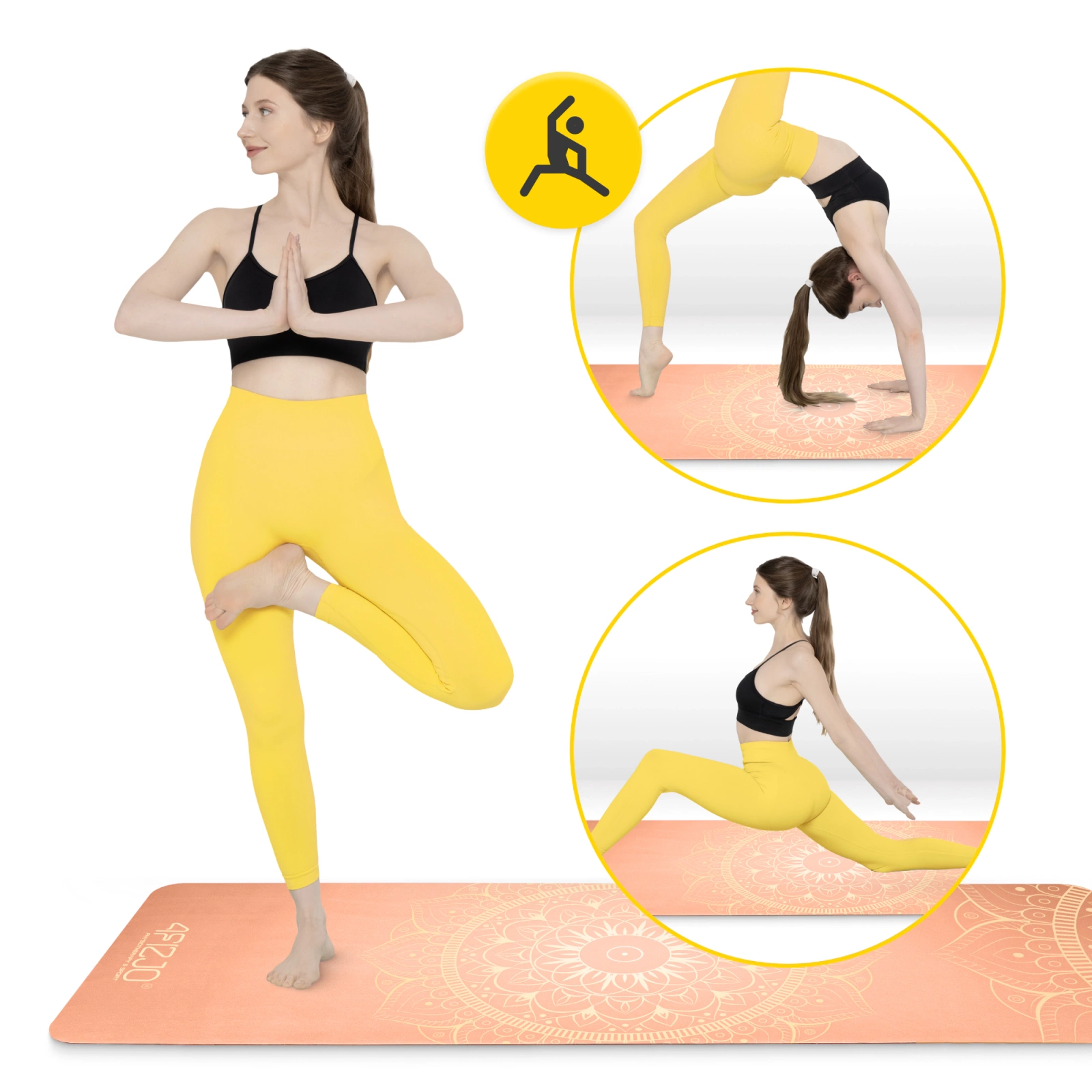 4Fizjo Suede Yoga Mat 1.5 mm, Orange
