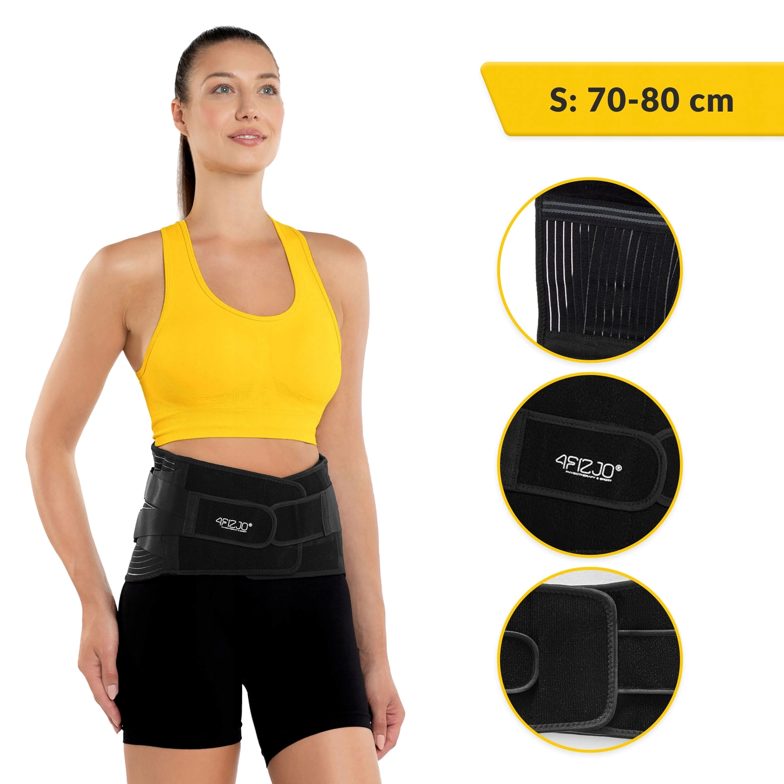 4Fizjo Orthopedic Lumbar Support Belt, Size S, Black