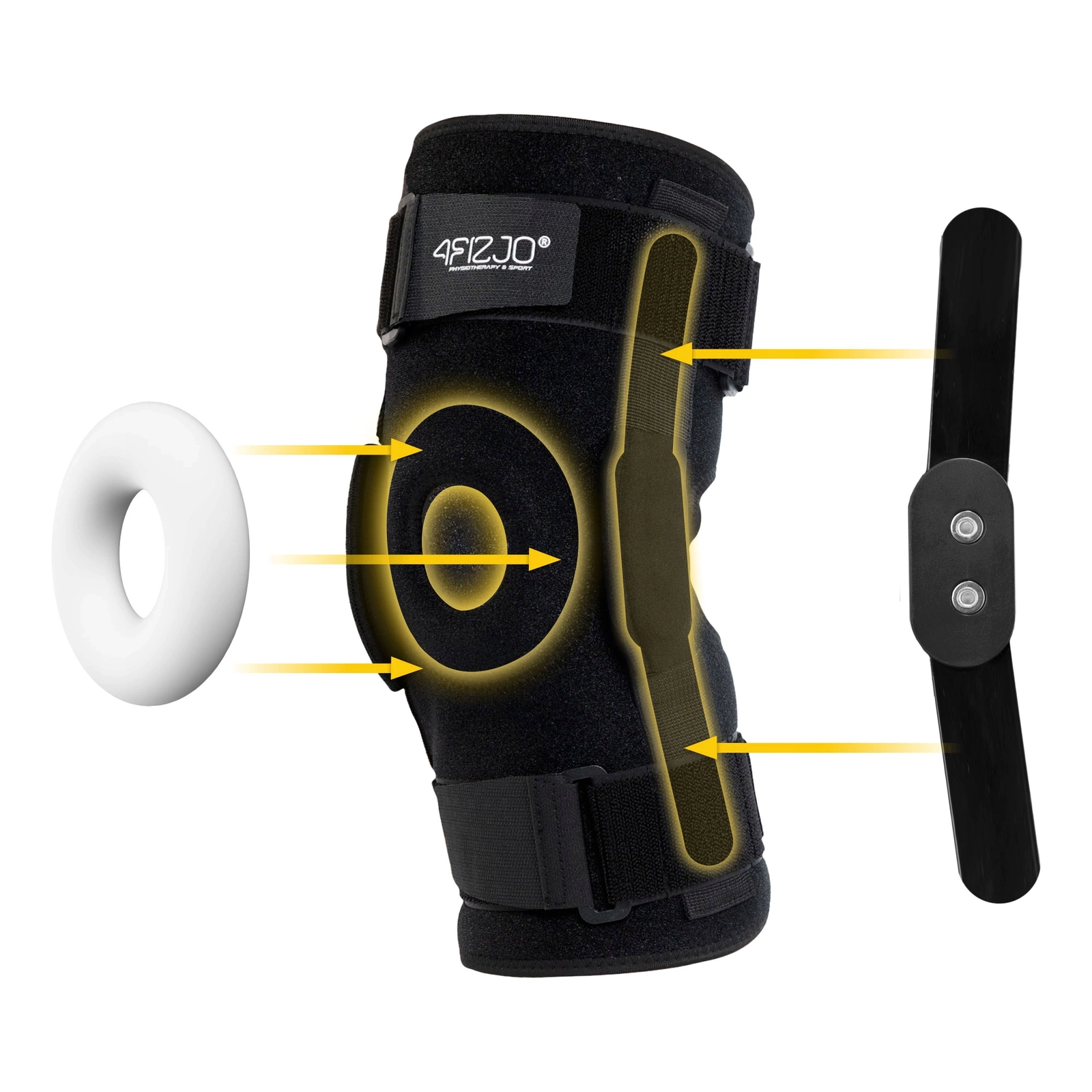4Fizjo 870 Knee Brace with Patella Stabilization, Size S, Black