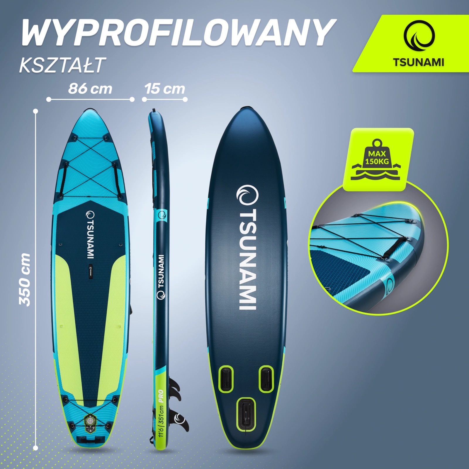 4Fizjo 1836 TSUNAMI Inflatable SUP Board 350 cm, Multicolor