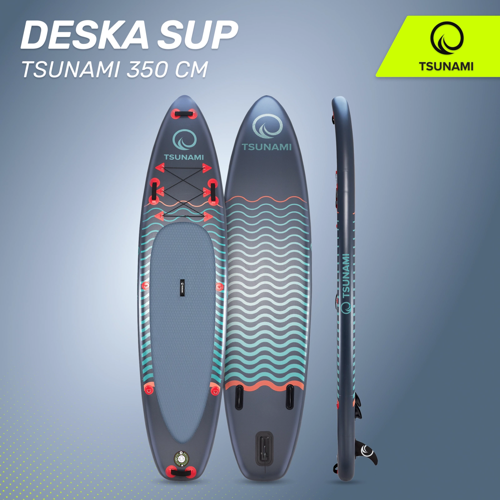 4Fizjo TSUNAMI 350 cm Inflatable SUP Board, Multicolor