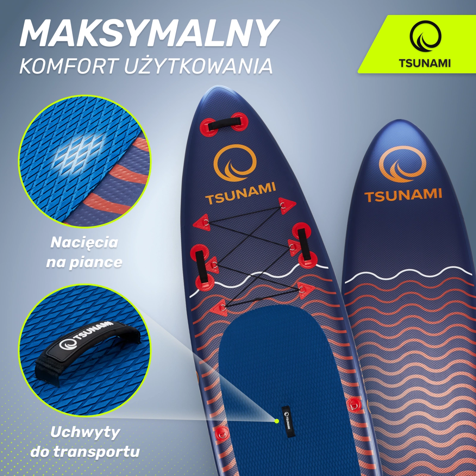 4Fizjo TSUNAMI 350 cm Inflatable SUP Board T05, Multicolor