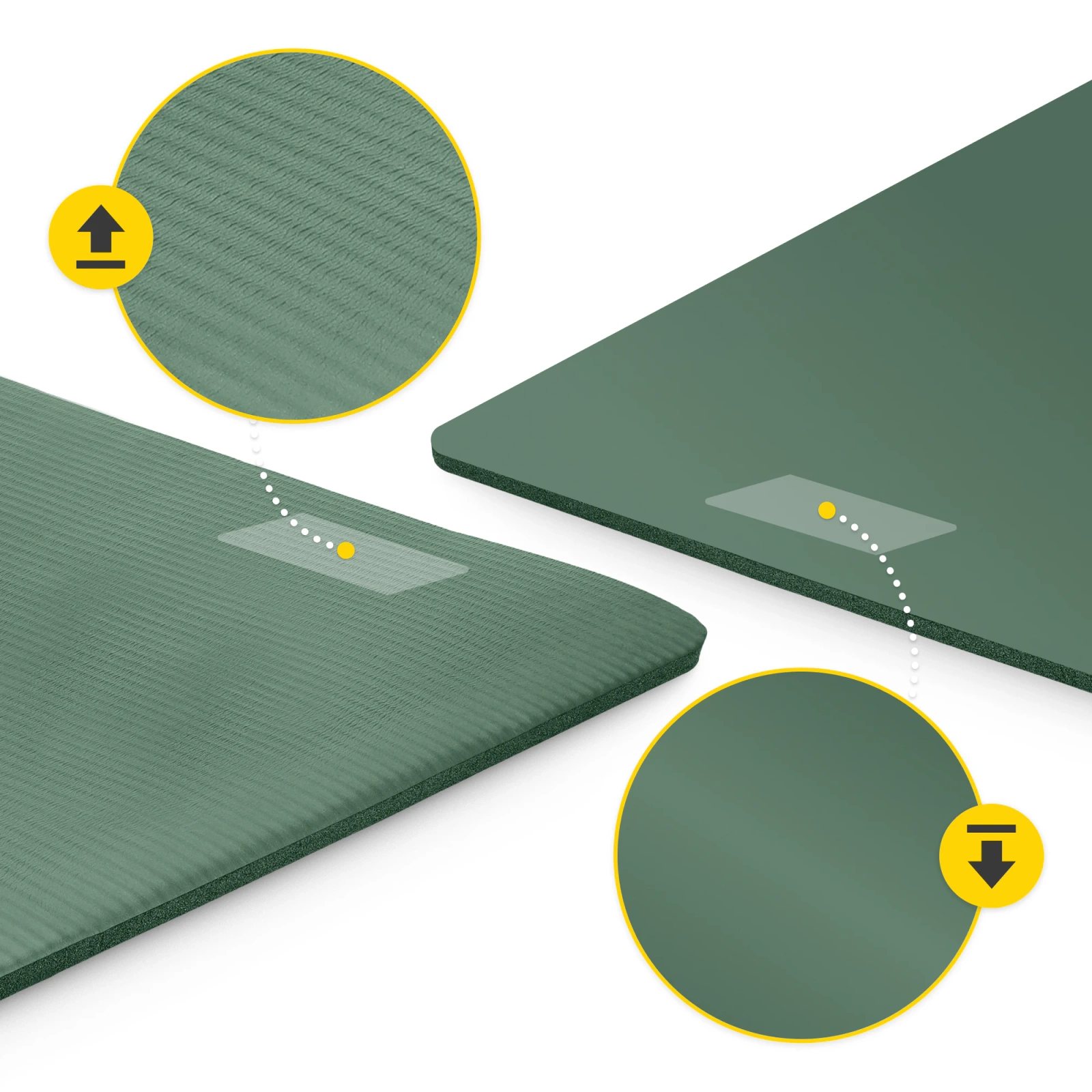 4Fizjo NBR Fitness and Yoga Mat 180x60x1.5 cm, Sage Green