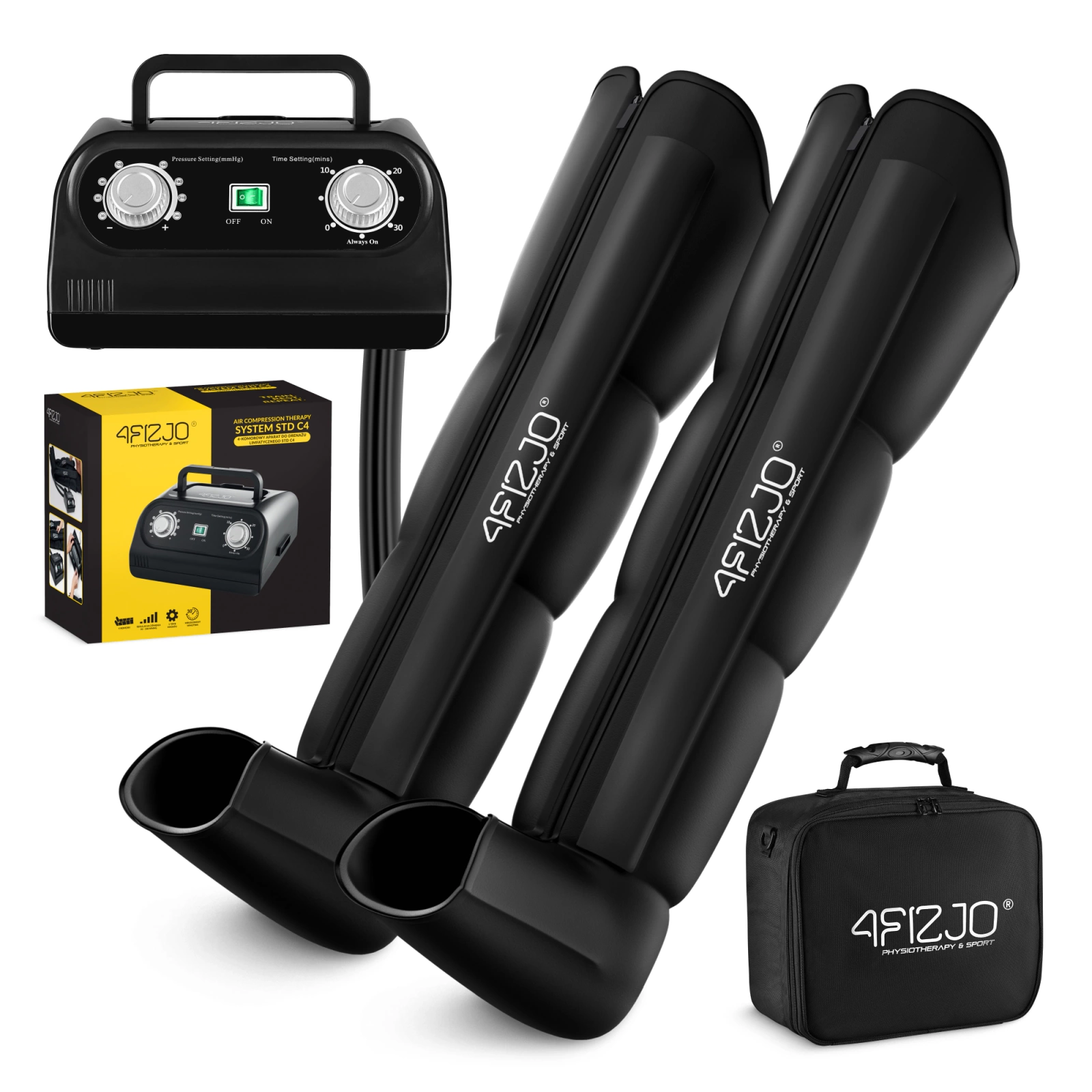 4Fizjo 679 Lymphatic Drainage Machine Air Compression Therapy System STD C4, L/XL