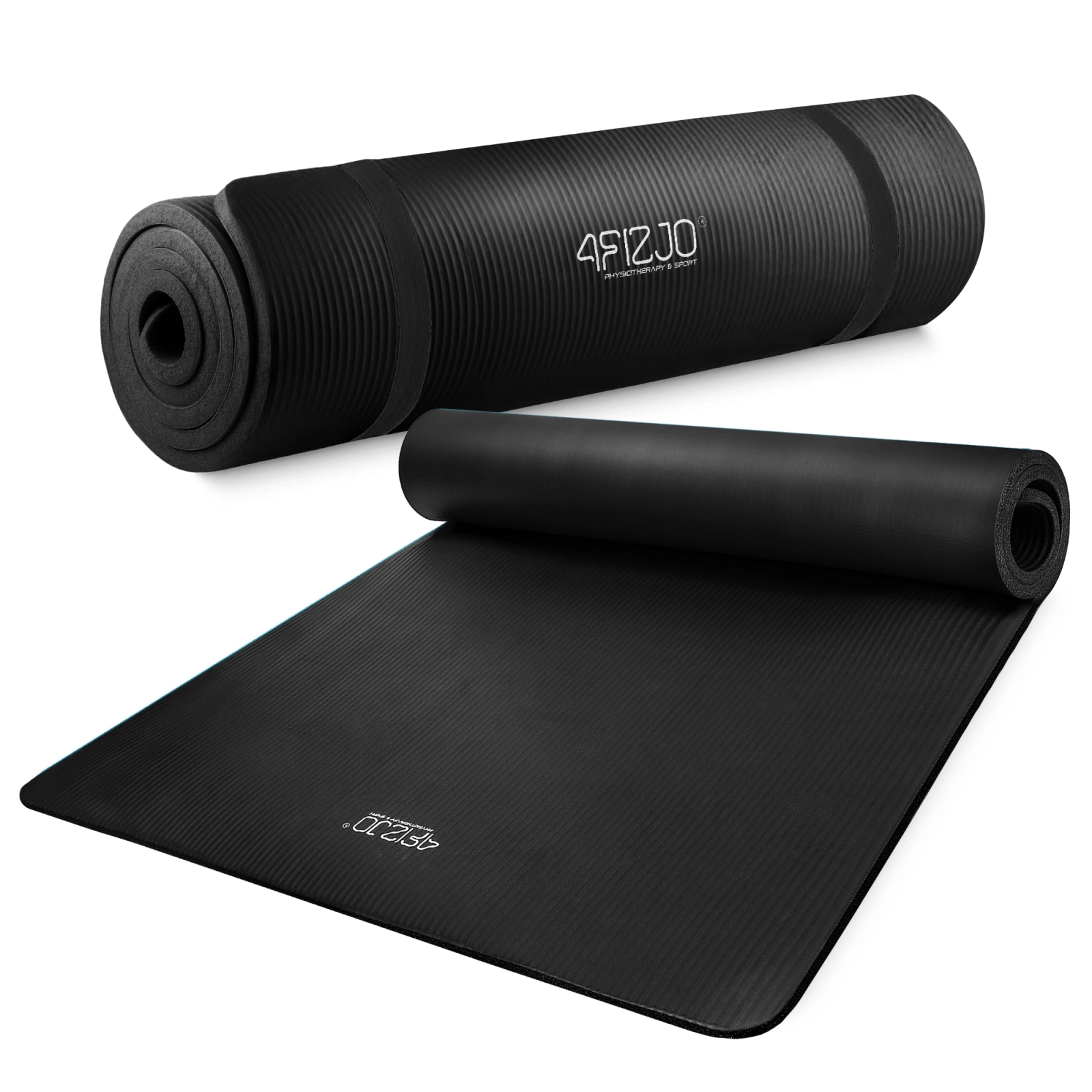 4FIZJO Thick NBR Exercise Mat for Fitness & Yoga 190 x 100 x 1.5 cm, black