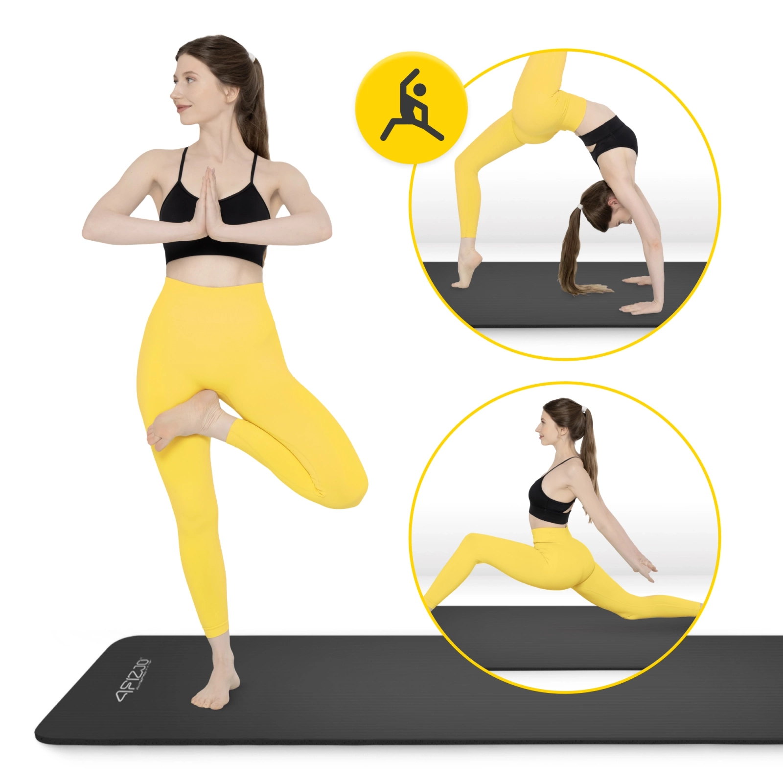 4Fizjo NBR Fitness and Yoga Mat 190x100x1.5 cm, Black