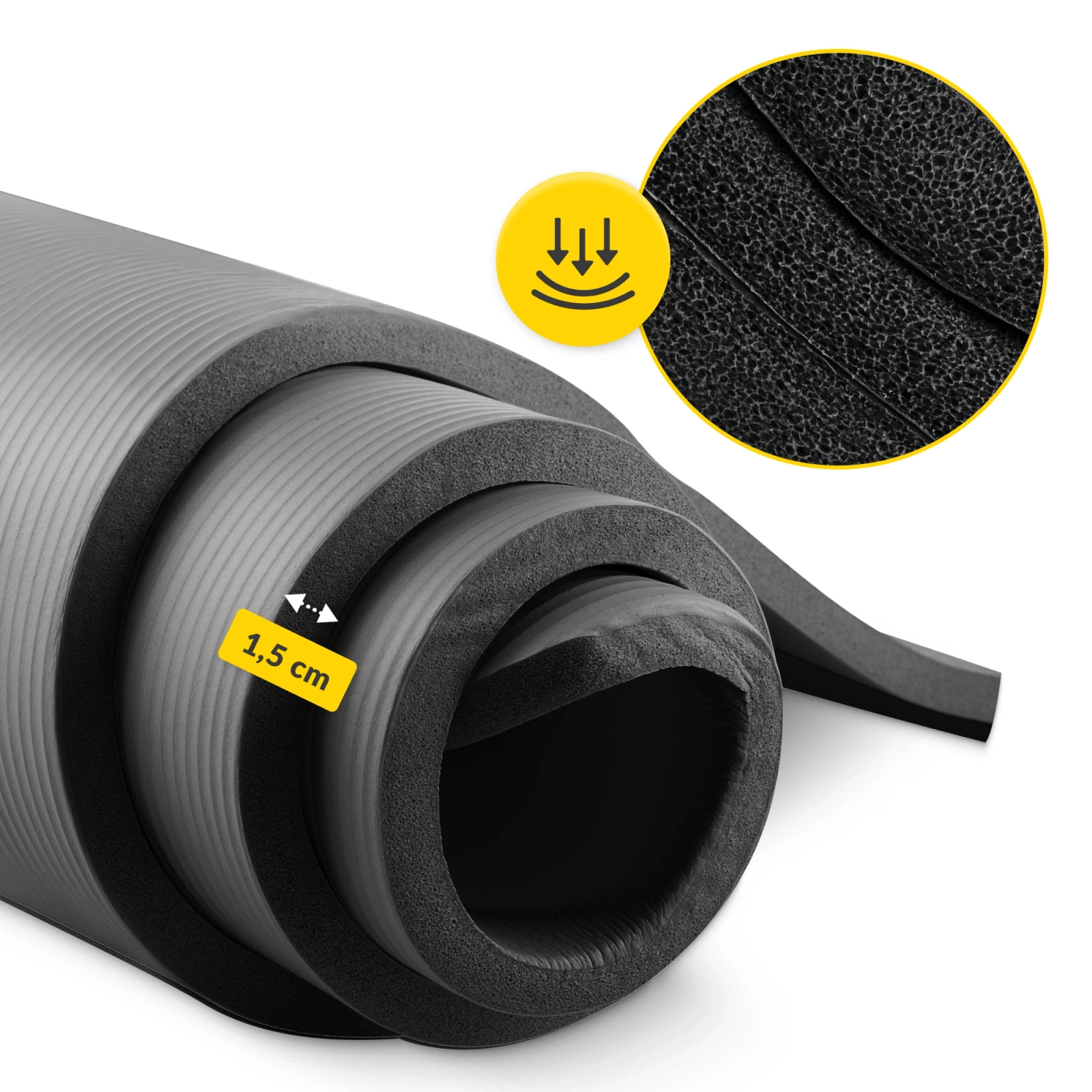 4Fizjo NBR Fitness and Yoga Mat 190x100x1.5 cm, Black