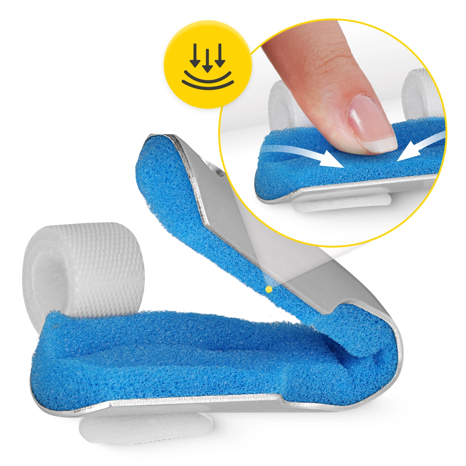 4Fizjo MED Finger Splint, Size S, Silver
