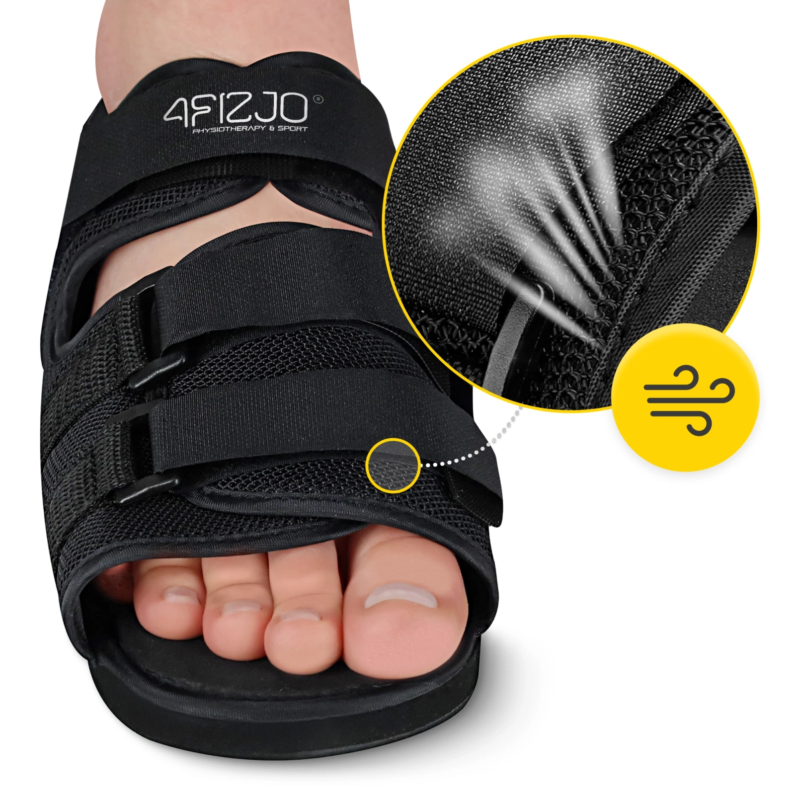 4Fizjo Forefoot Offloading Post-Op Shoe, Size XL, Black