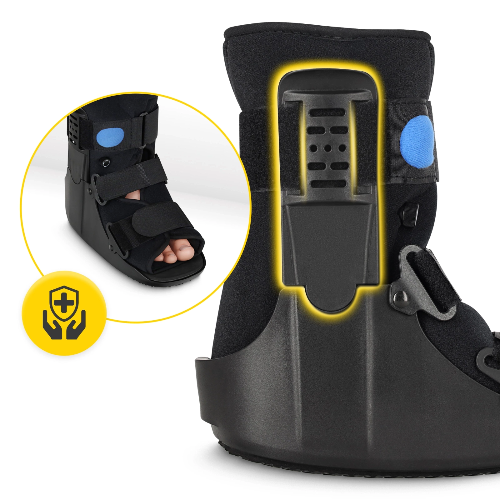 4Fizjo Pneumatic Orthopedic Walker Boot MED, Size M, Black