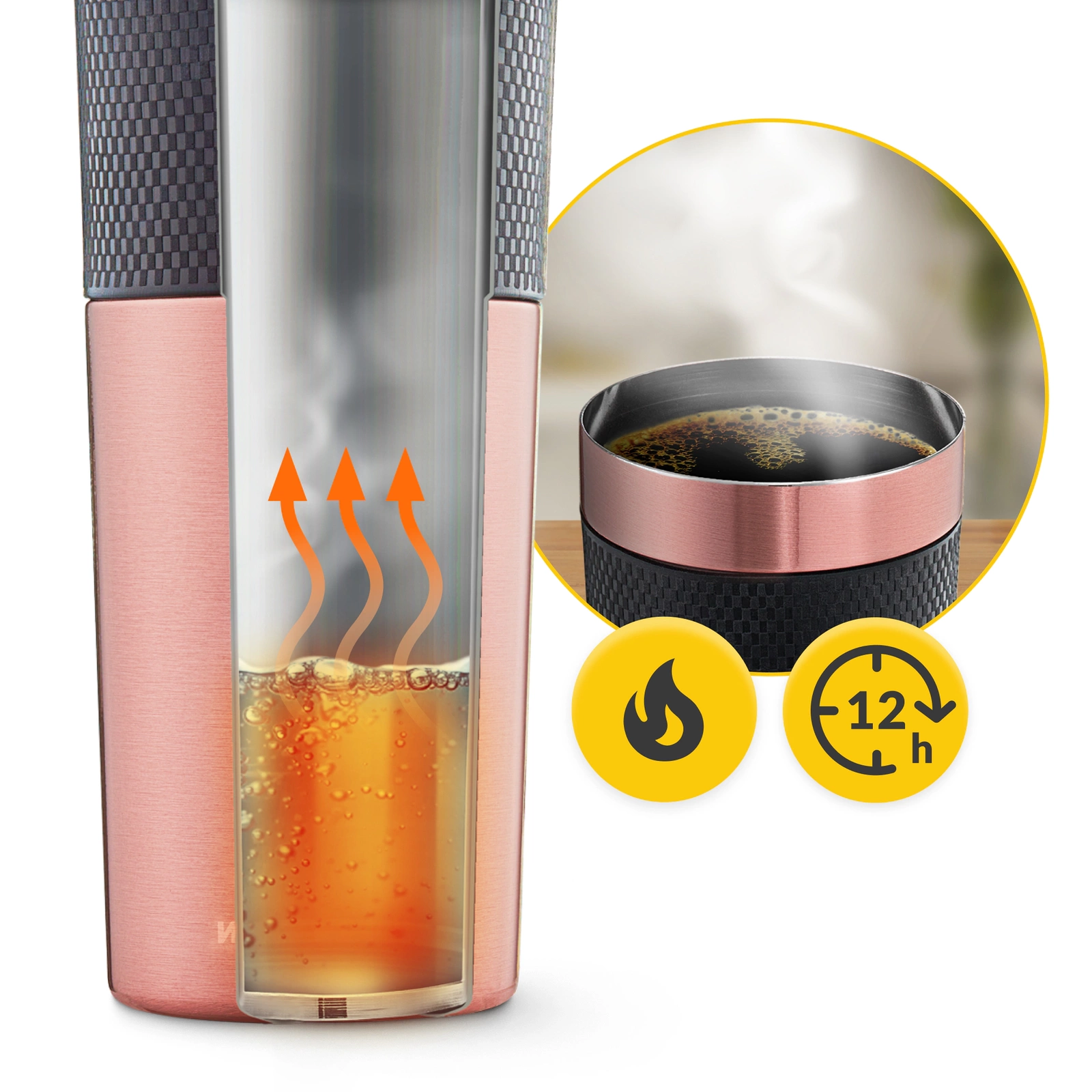 4Fizjo Mountain Goat TRAVEL Thermal Mug, 450 ml, Pink