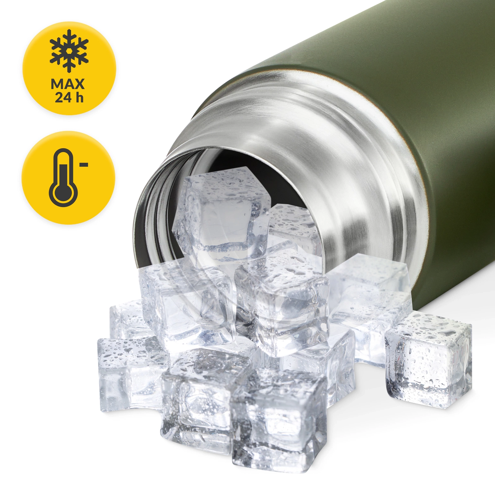 4Fizjo Mountain Goat Stainless Steel Food Thermos 1L, Green
