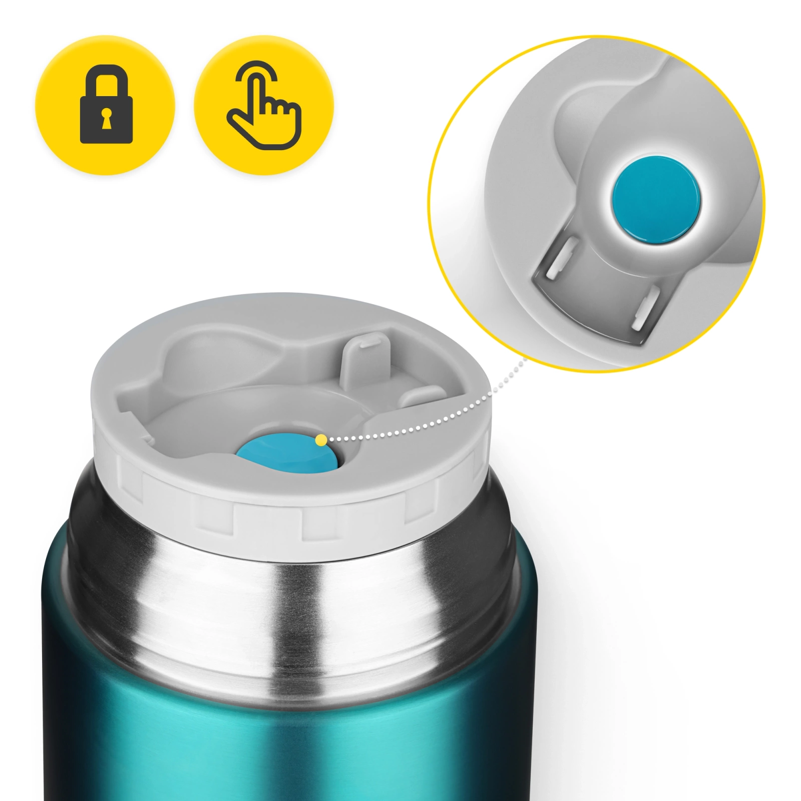 4Fizjo Mountain Goat Stainless Steel Food Thermos, 720 ml, Blue