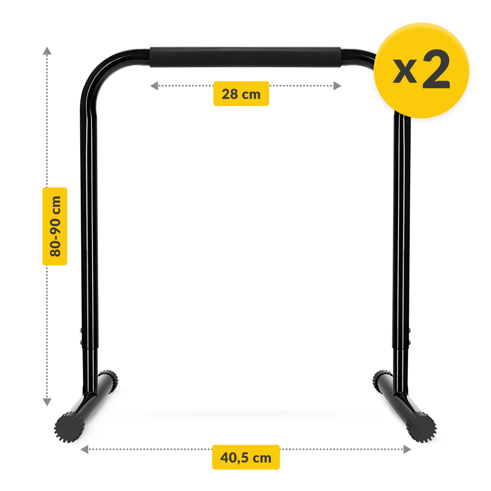 4Fizjo 1827 Stationary Dip Bars, Black