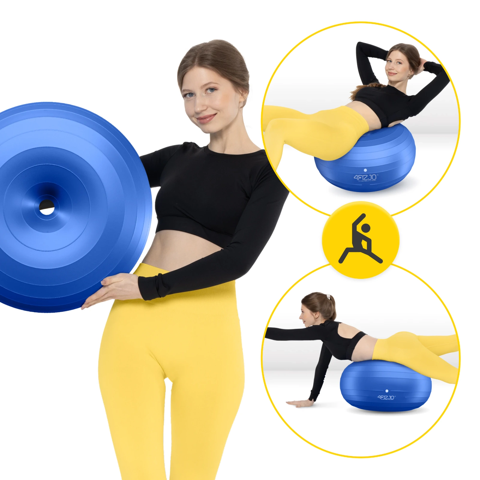 Гимнастический мяч 4FIZJO Donut Air Ball, синий