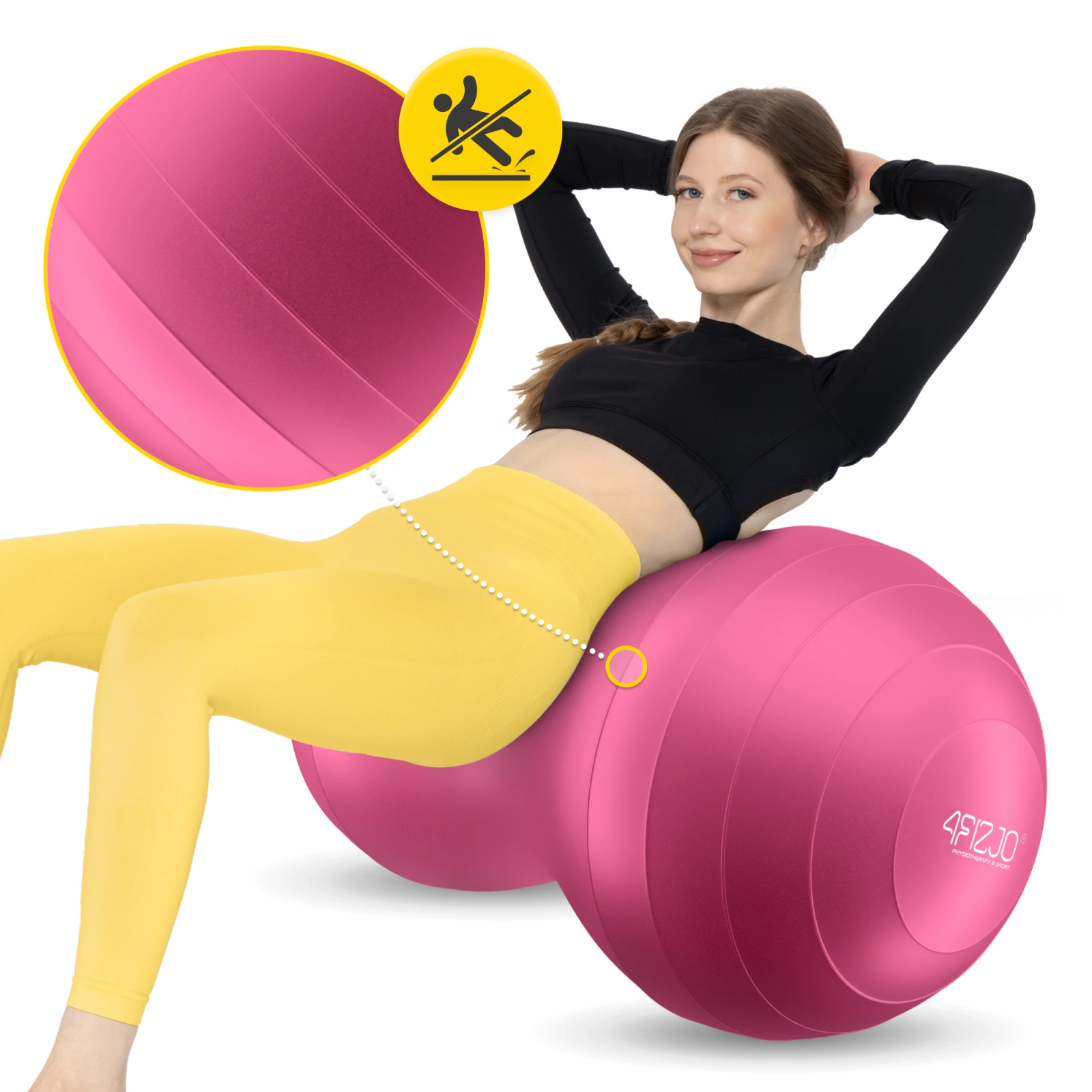 4Fizjo Peanut Air Ball Exercise Ball, 45x90 cm, Pink