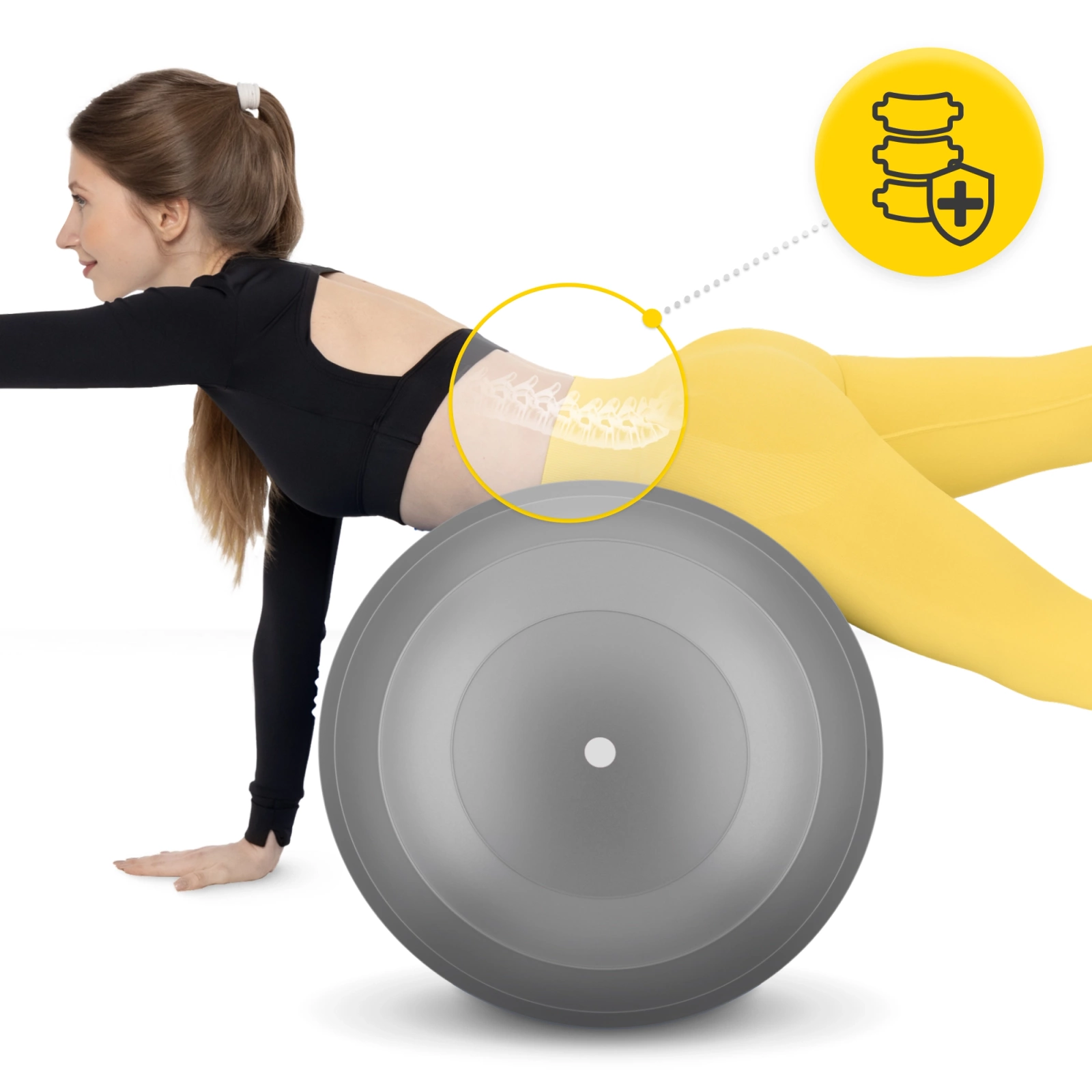 4Fizjo Peanut Air Ball Exercise Ball, 45x90 cm, Grey