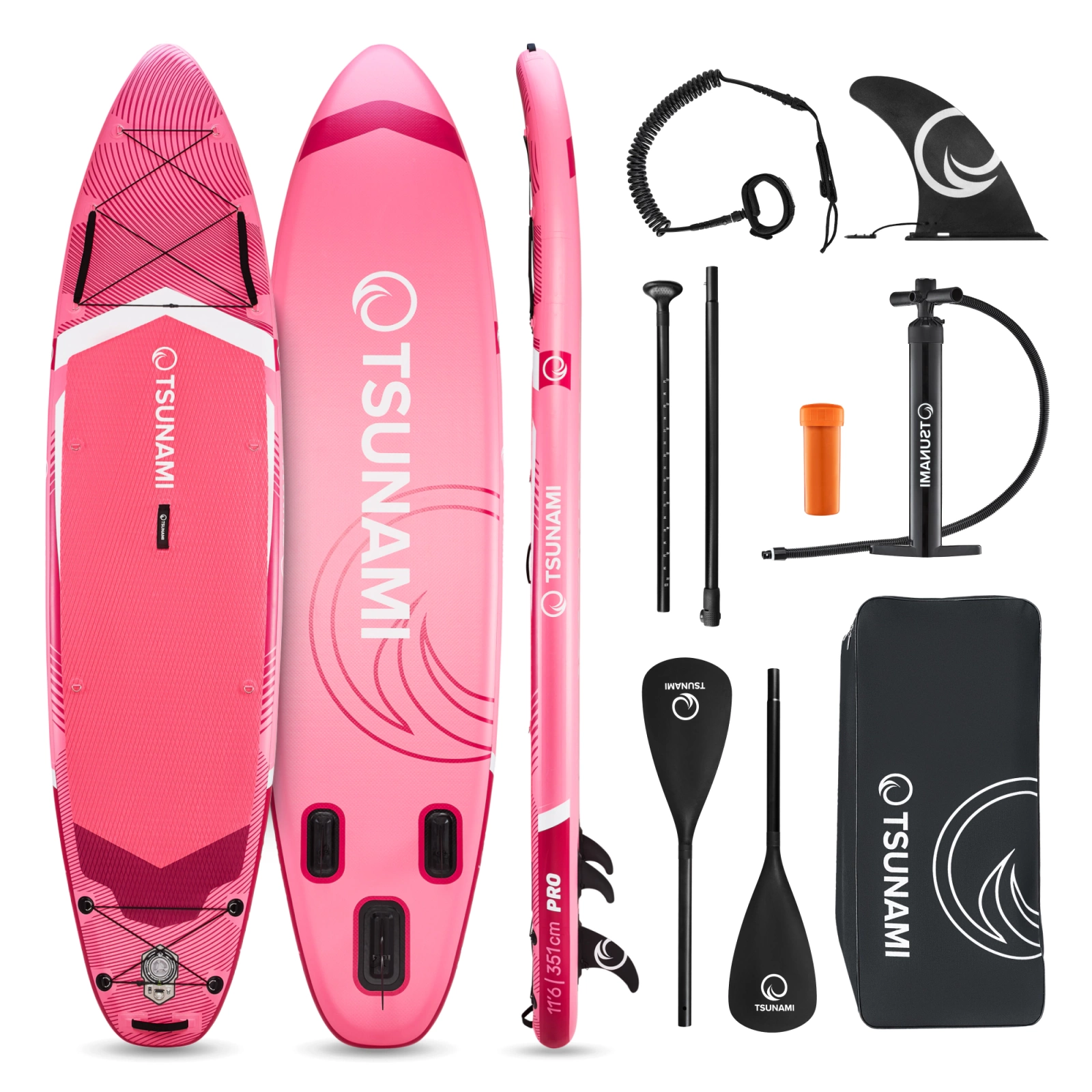 4Fizjo TSUNAMI PRO 350 cm Inflatable SUP Board, Pink