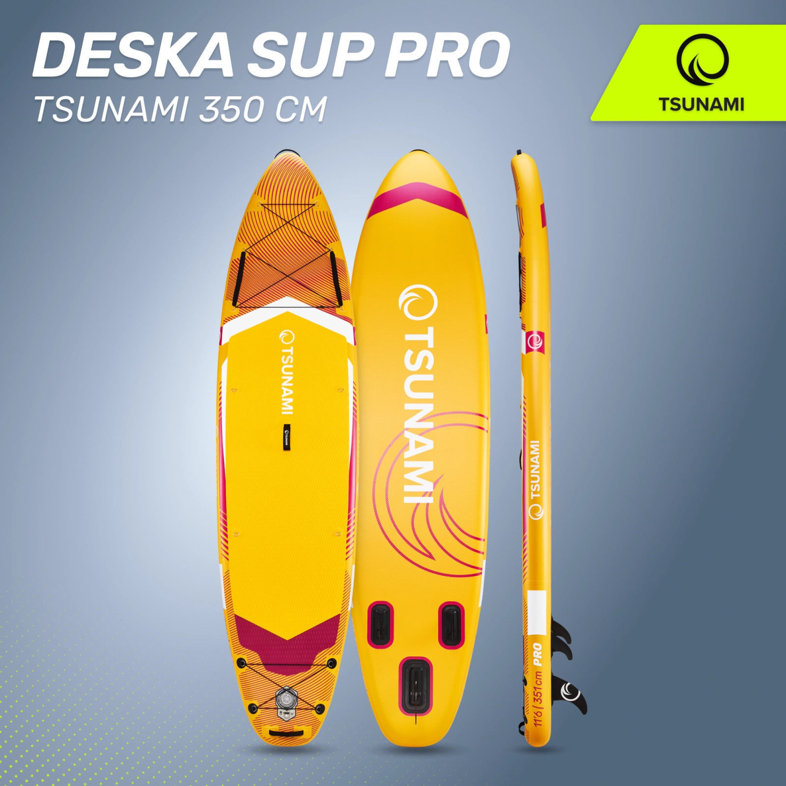 4Fizjo 1839 SUP Board PRO TSUNAMI 350 cm T11, Yellow