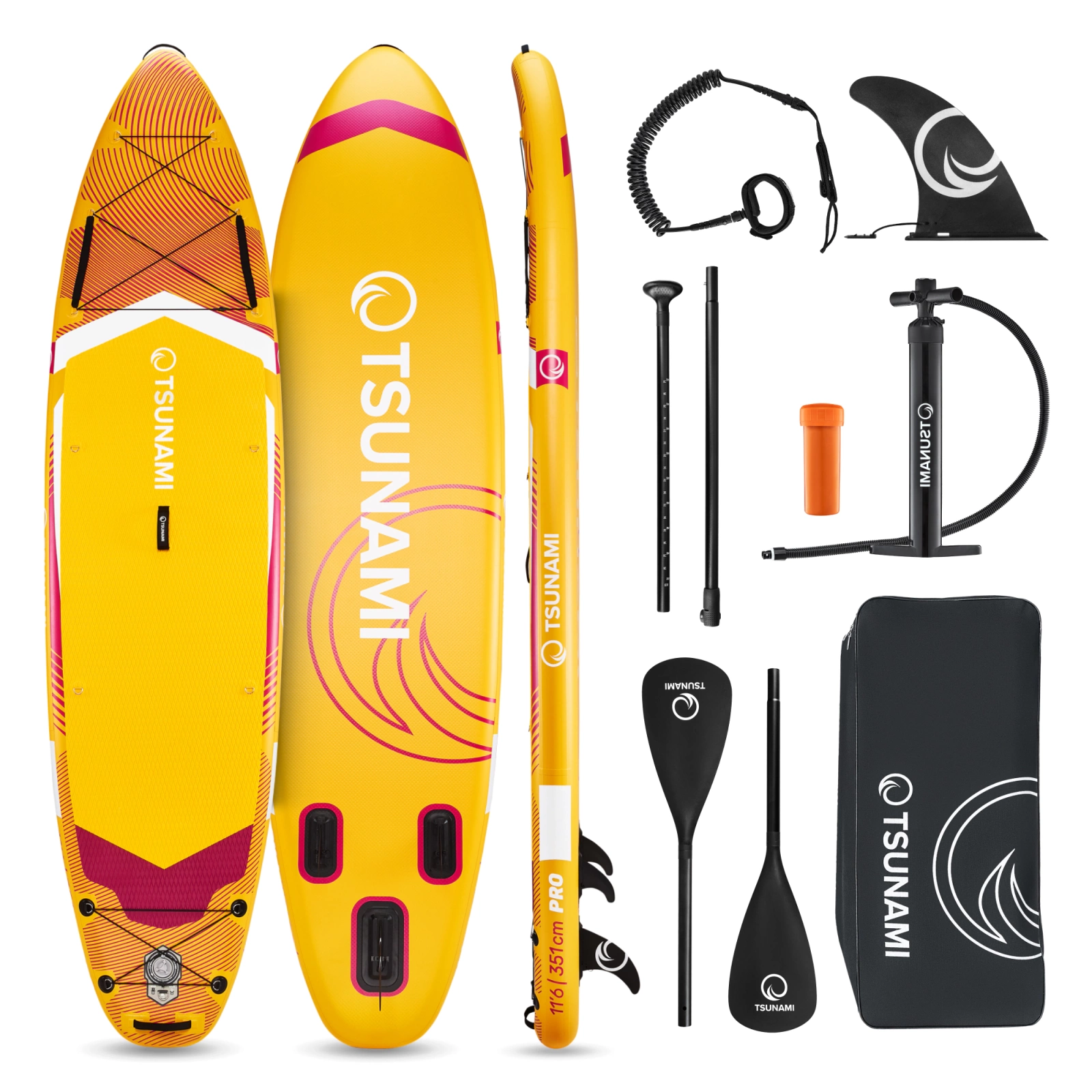 4Fizjo 1839 SUP Board PRO TSUNAMI 350 cm T11, Yellow