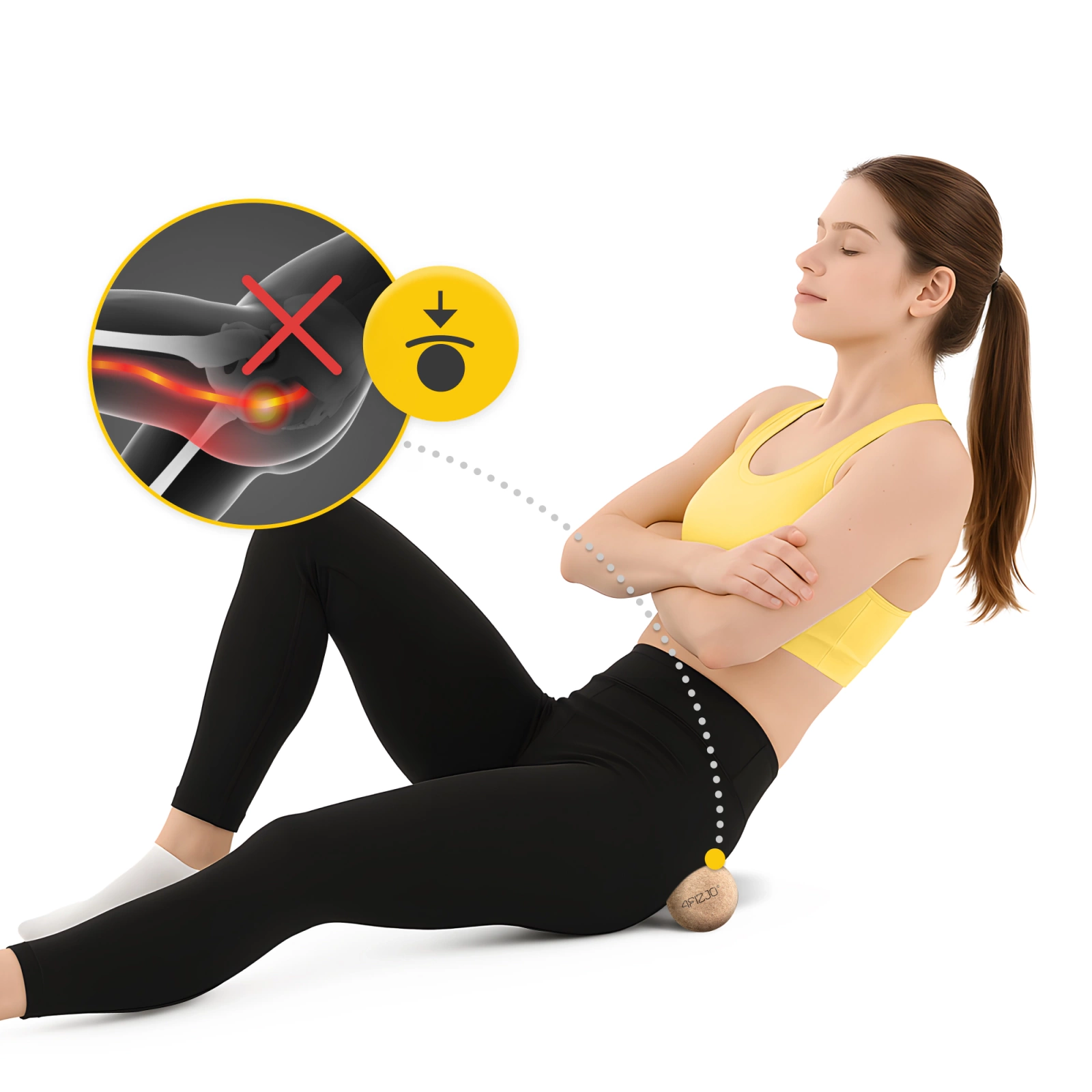 4FIZJO Cork Massage Ball for Deep Tissue Release 6.5 cm