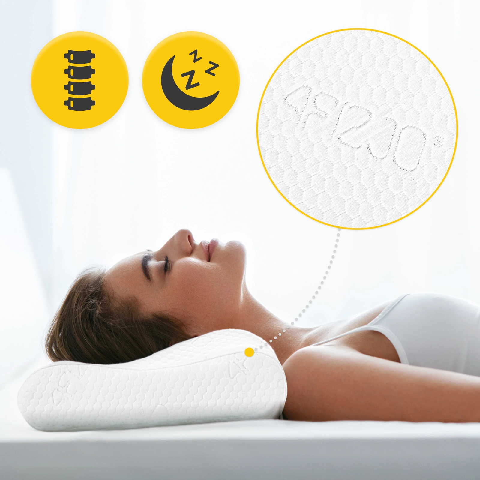 4Fizjo 936 MED+ Classic Orthopedic Pillow with Cooling Gel, White