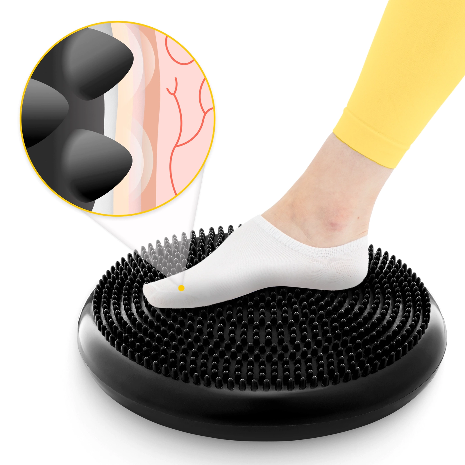 4Fizjo PRO+ Sensomotoric Cushion 33cm, Black
