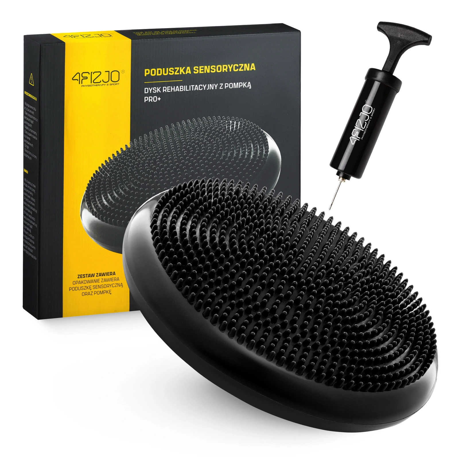 4Fizjo PRO+ Sensomotoric Cushion 33cm, Black
